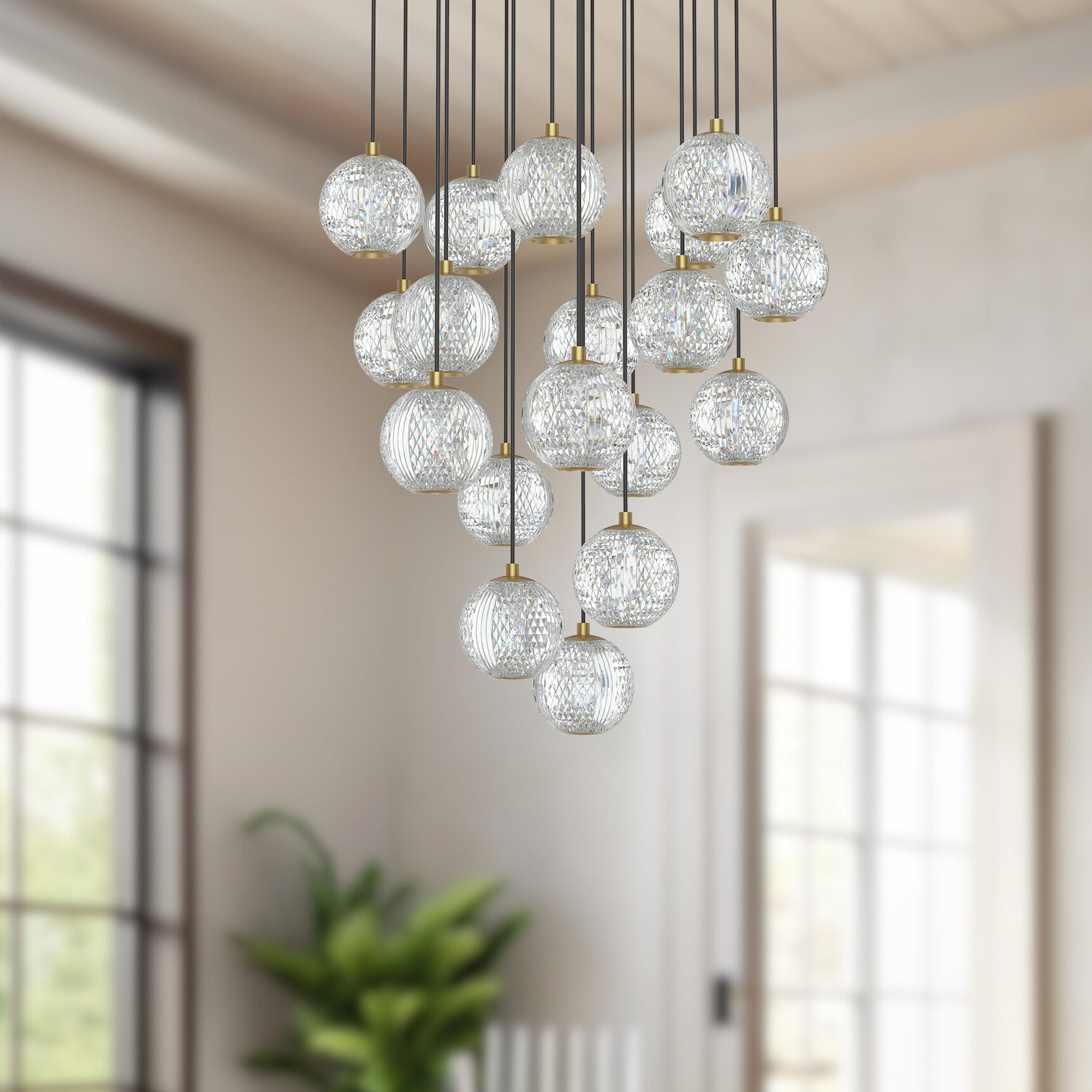 Marni 18 Light Aluminum Multi Pendant