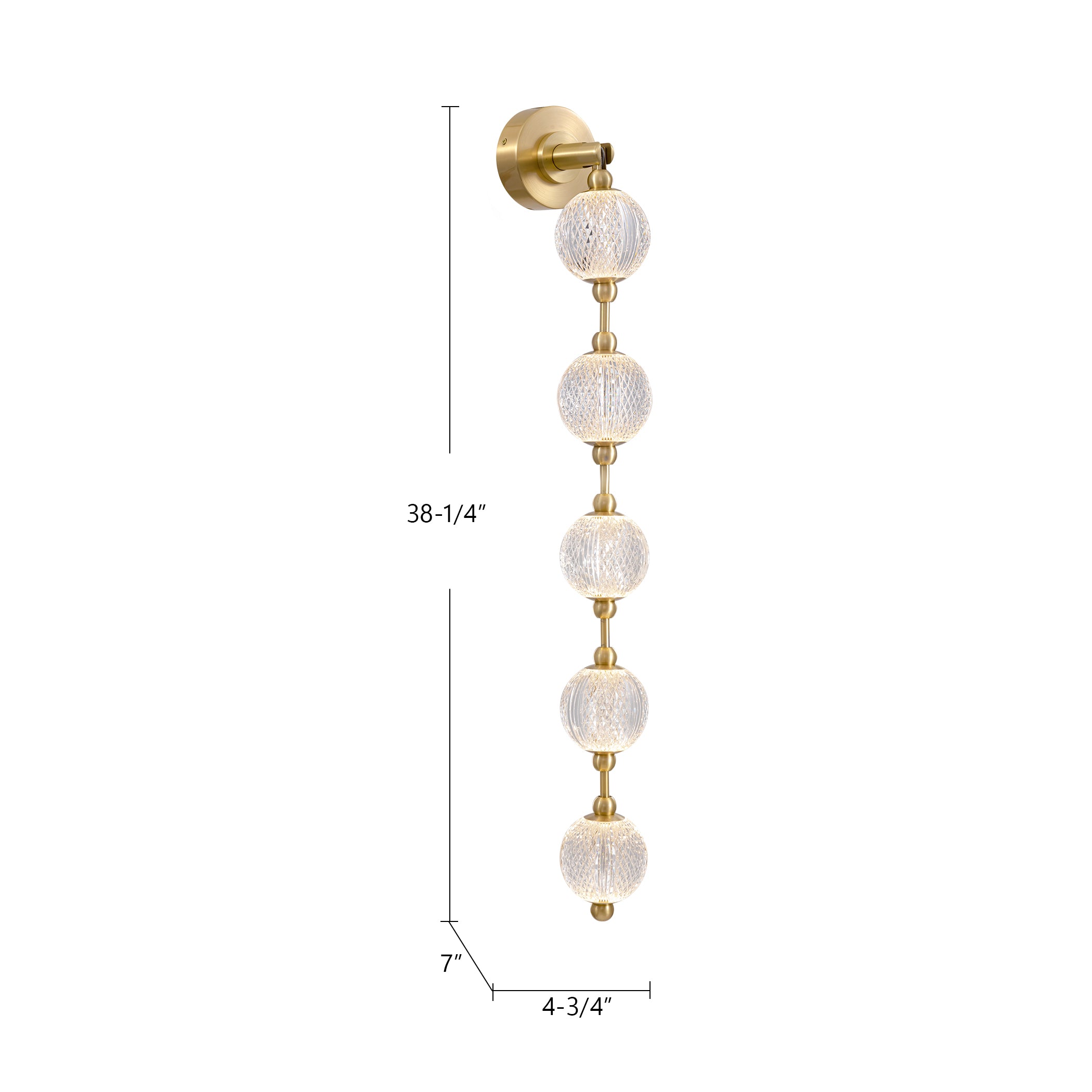 Marni 38-in Aluminum Vanity Light