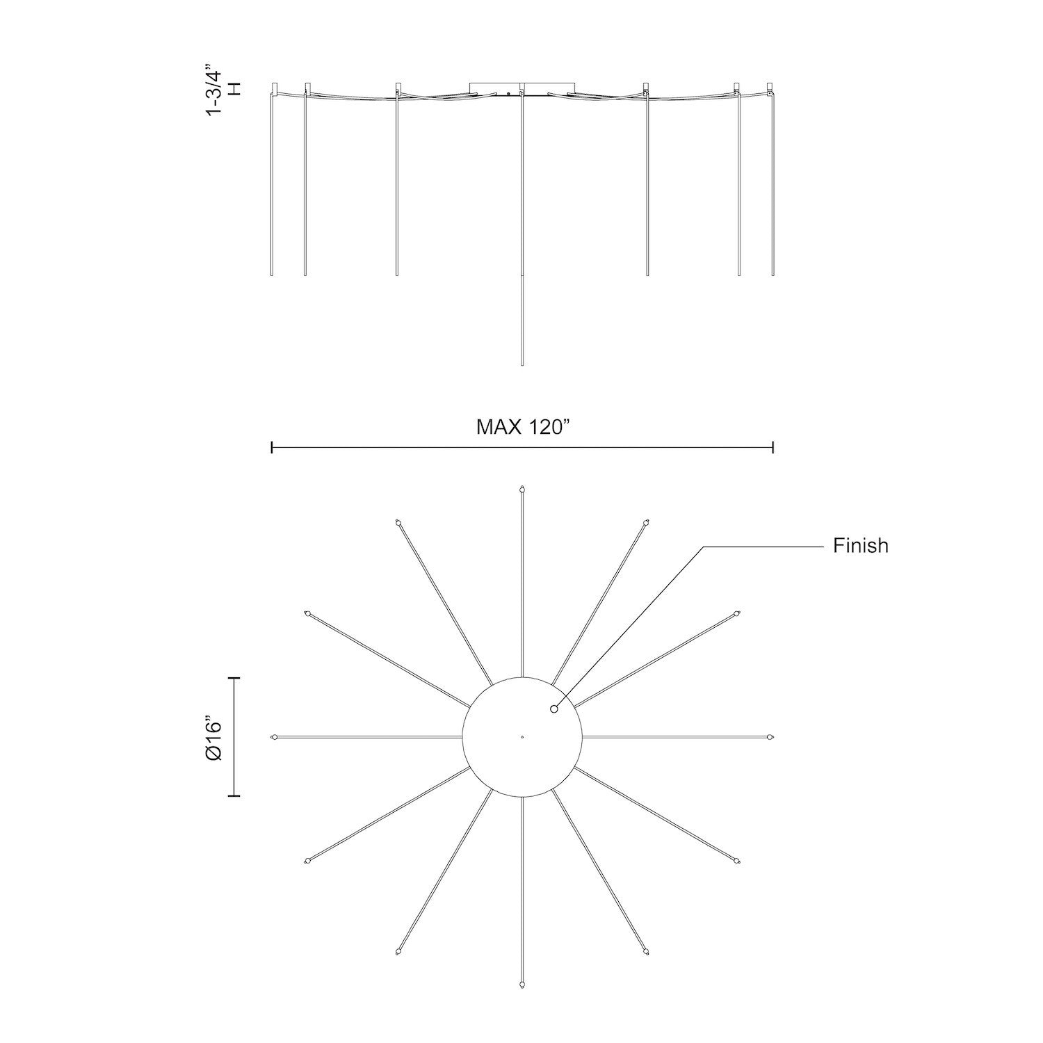 Marquee 120-in Aluminum Multi Pendant Canopy System
