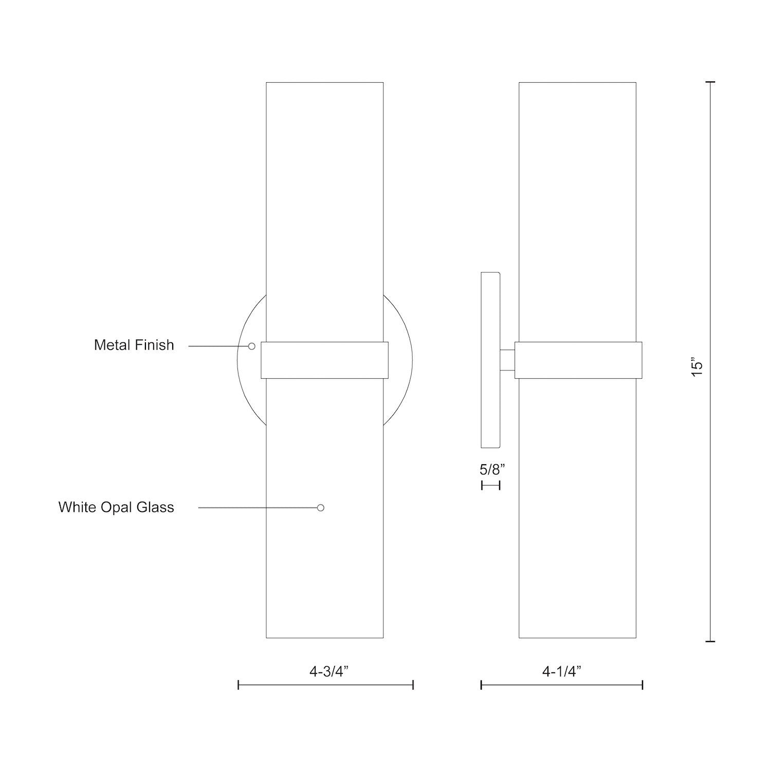 Milano 15-in Steel Wall Sconce