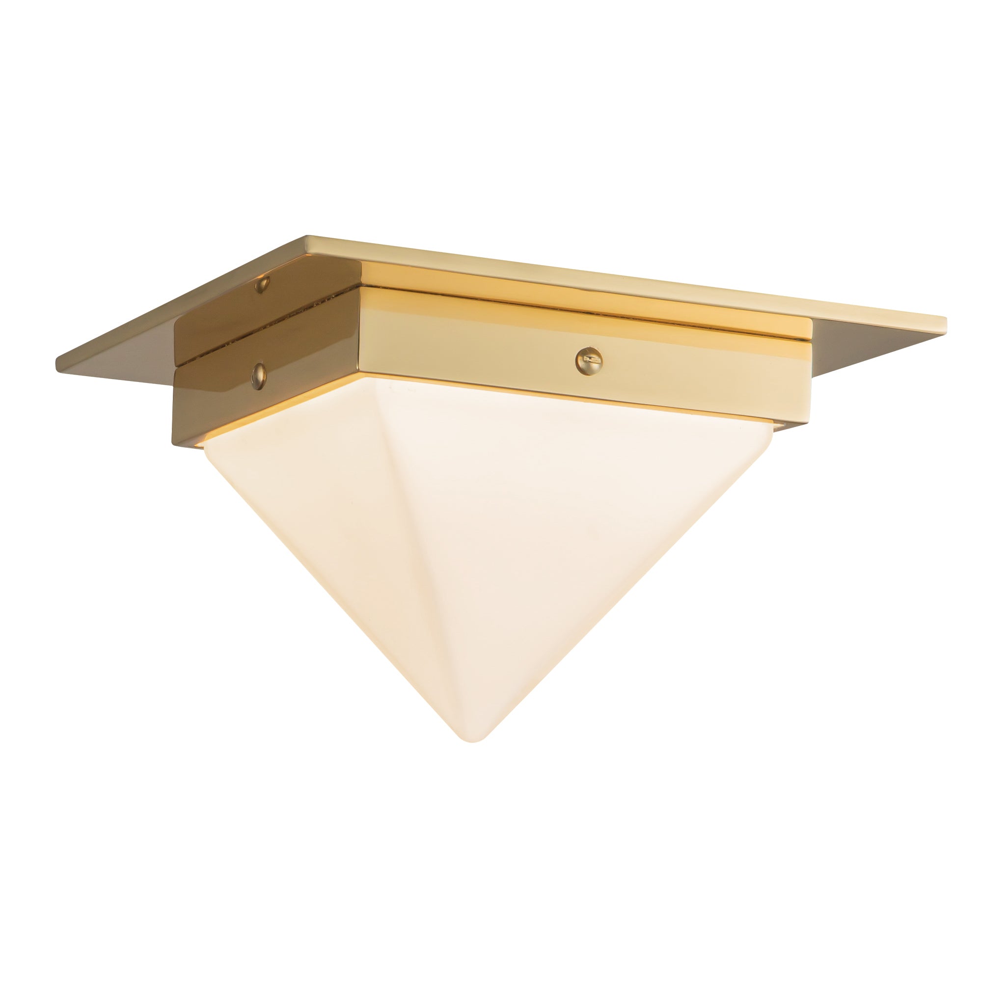 Mineral 8-in Brass Triangular Flush Mount