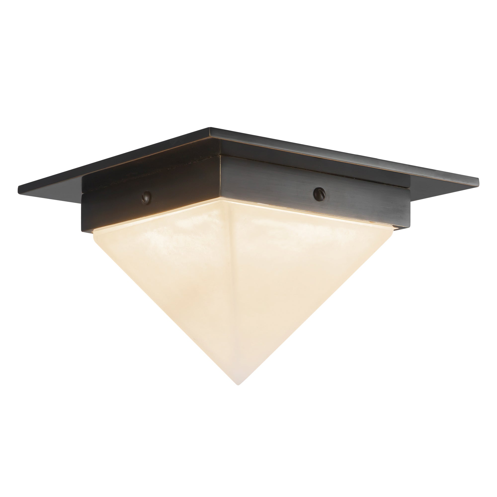 Mineral 8-in Brass Triangular Flush Mount
