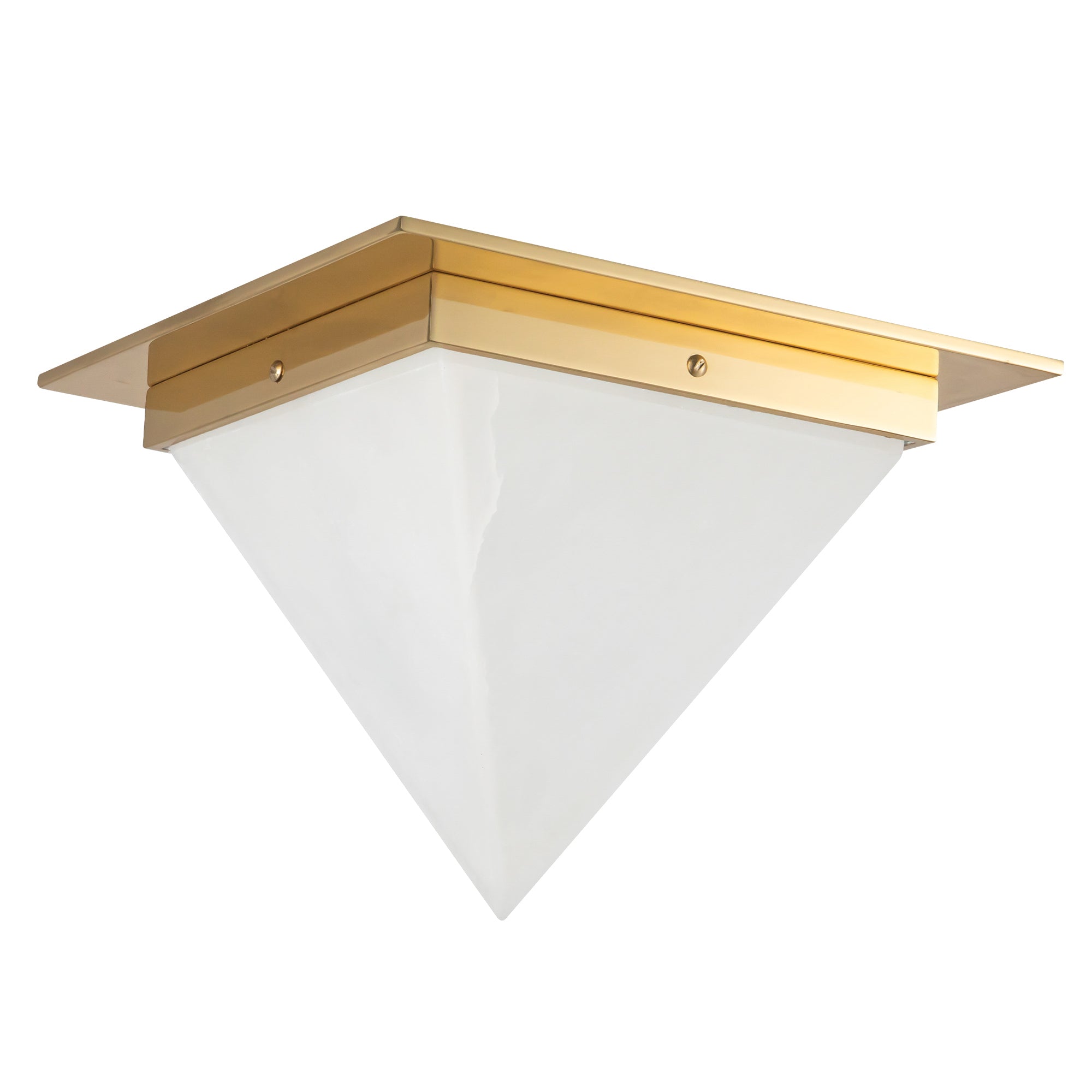 Mineral 11-in Brass Triangular Flush Mount