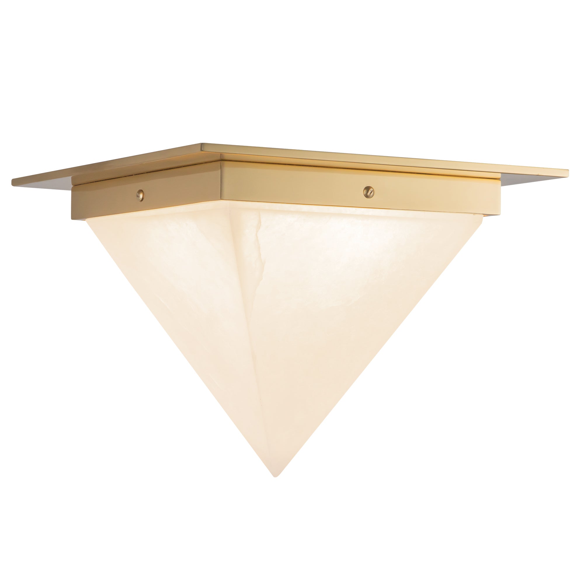 Mineral 11-in Brass Triangular Flush Mount