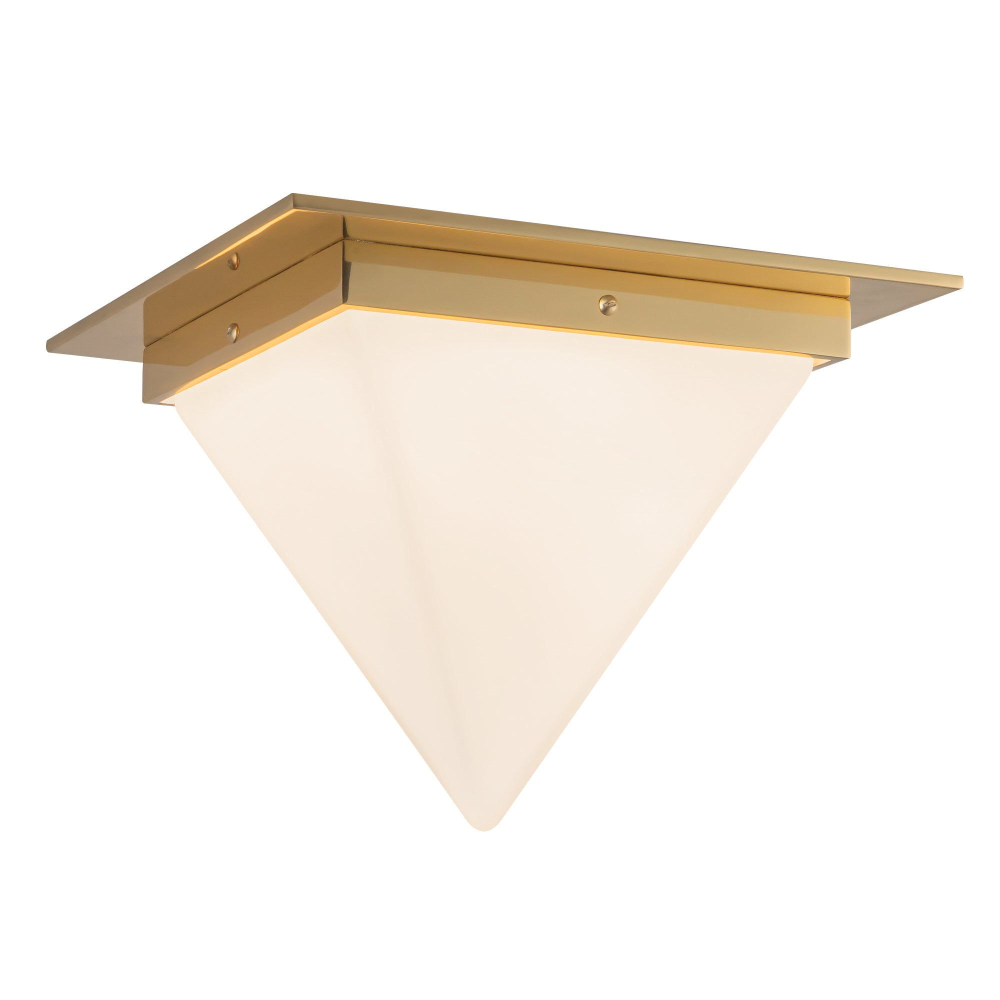 Mineral 11-in Brass Triangular Flush Mount