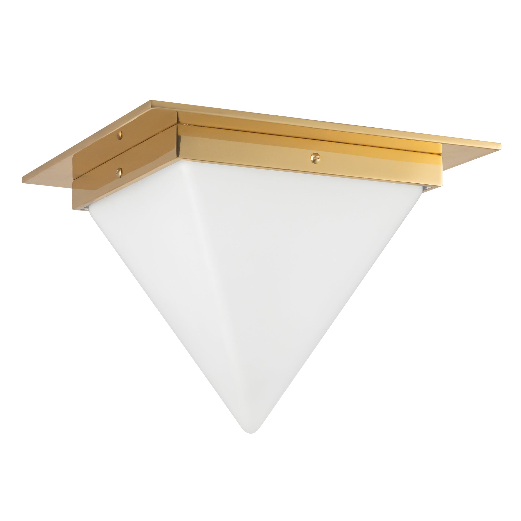 Mineral 11-in Brass Triangular Flush Mount