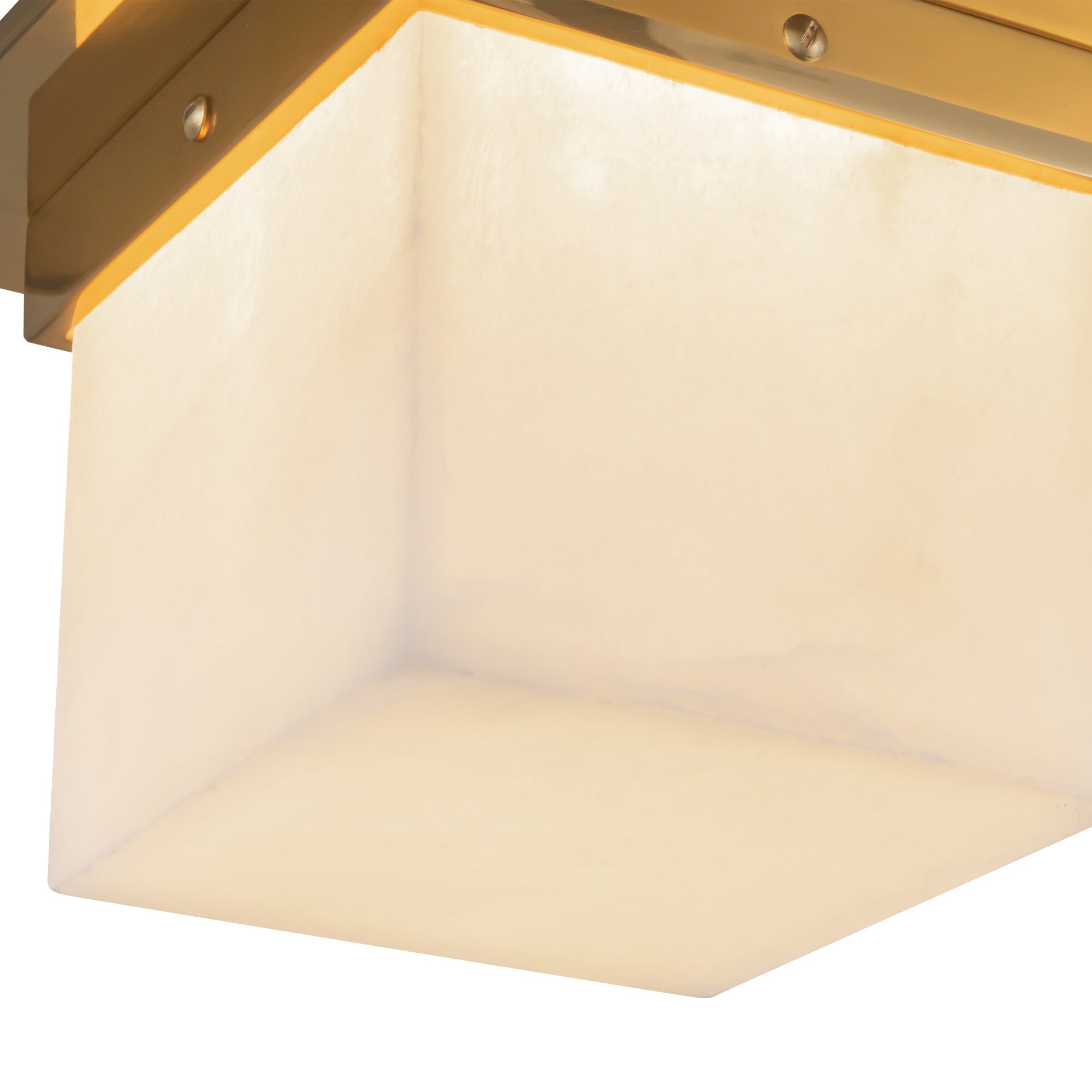 Mineral 8-in Brass Square Flush Mount