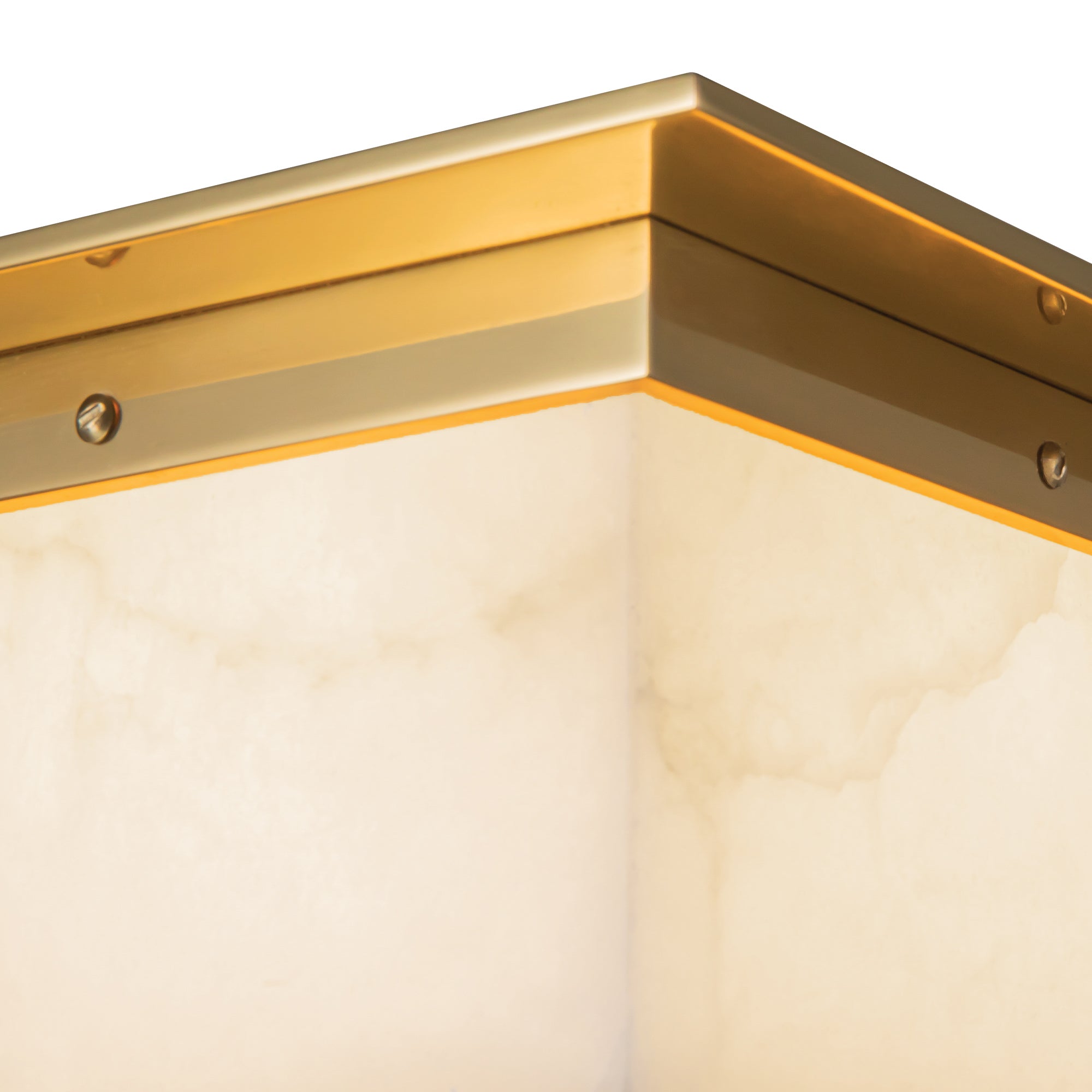Mineral 11-in Brass Alabaster Flush Mount