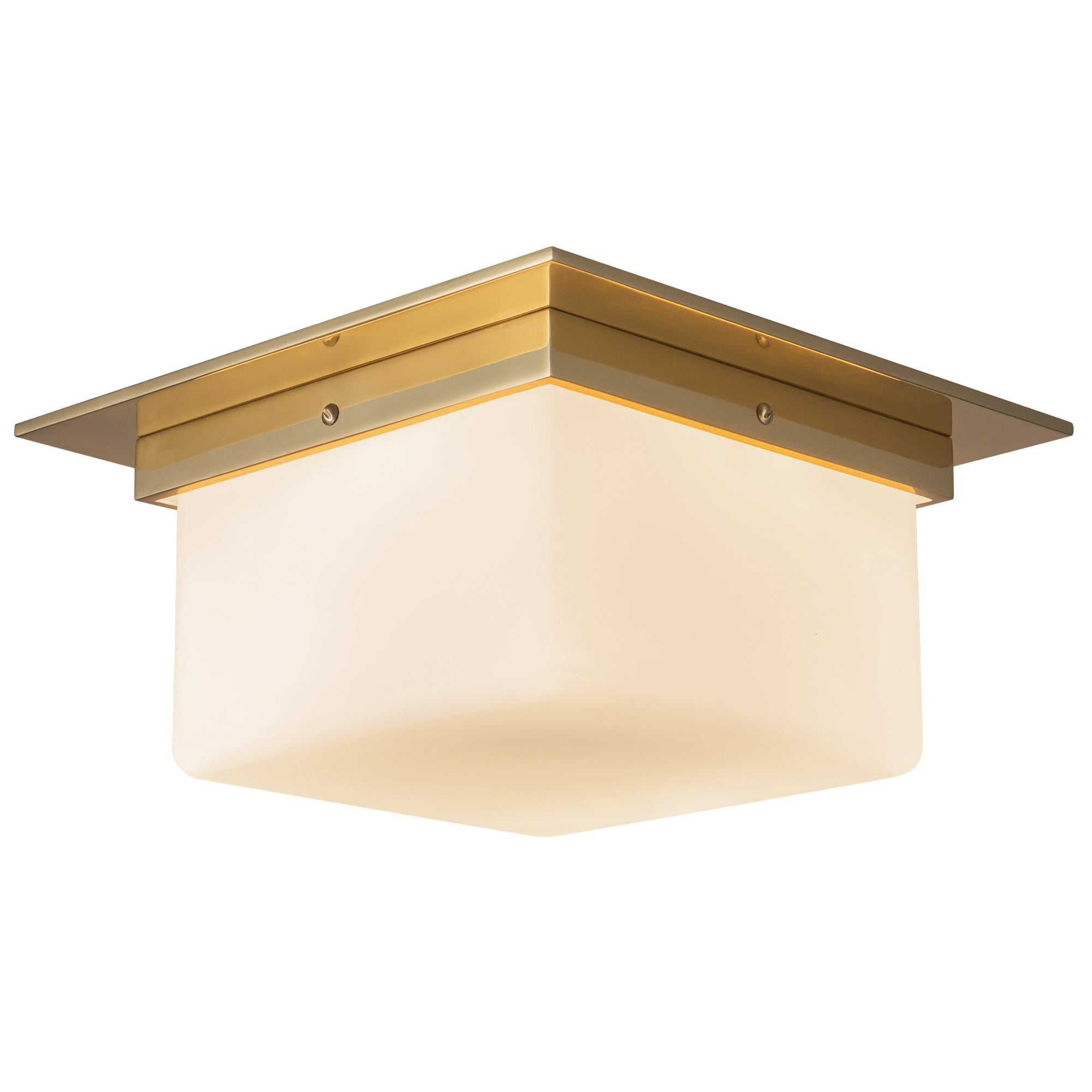 Mineral 11-in Brass Alabaster Flush Mount
