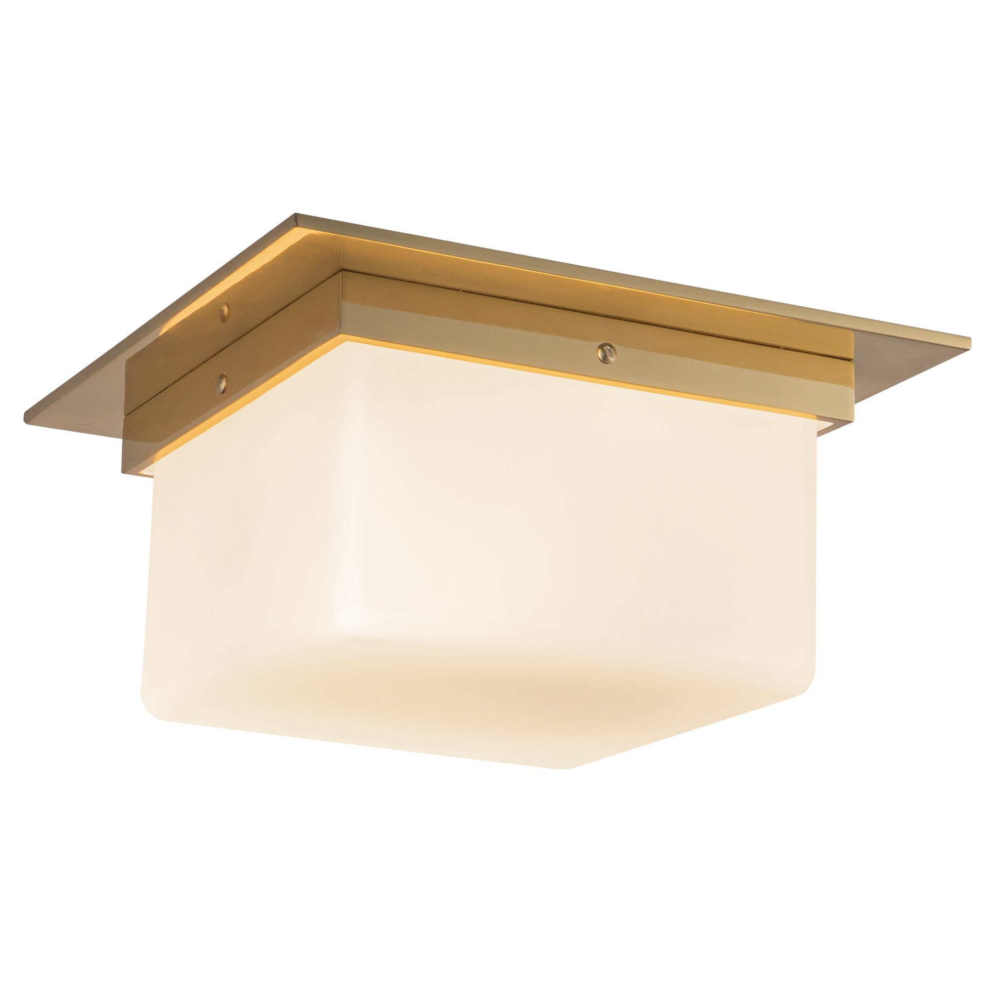 Mineral 11-in Brass Alabaster Flush Mount