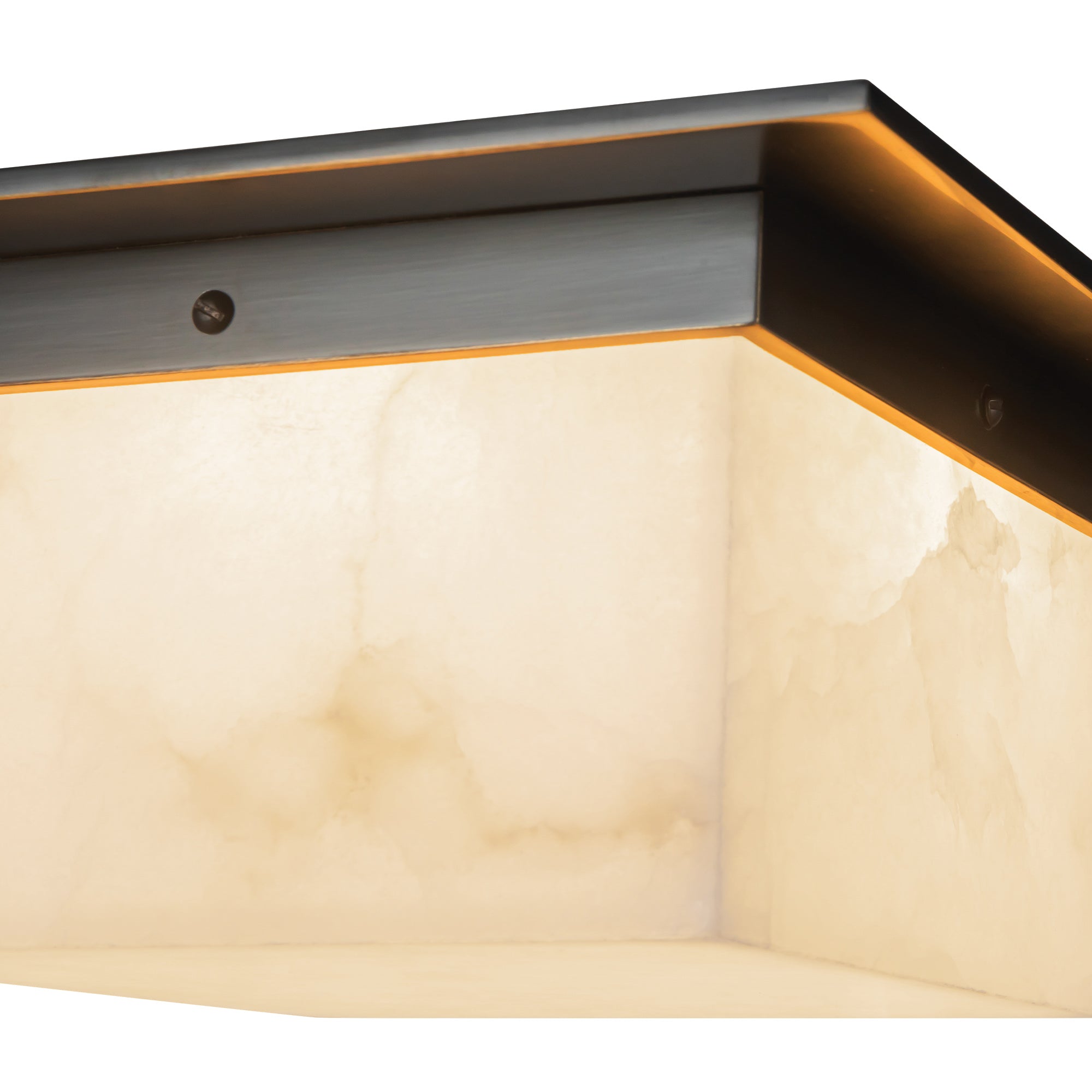 Mineral 11-in Brass Alabaster Flush Mount