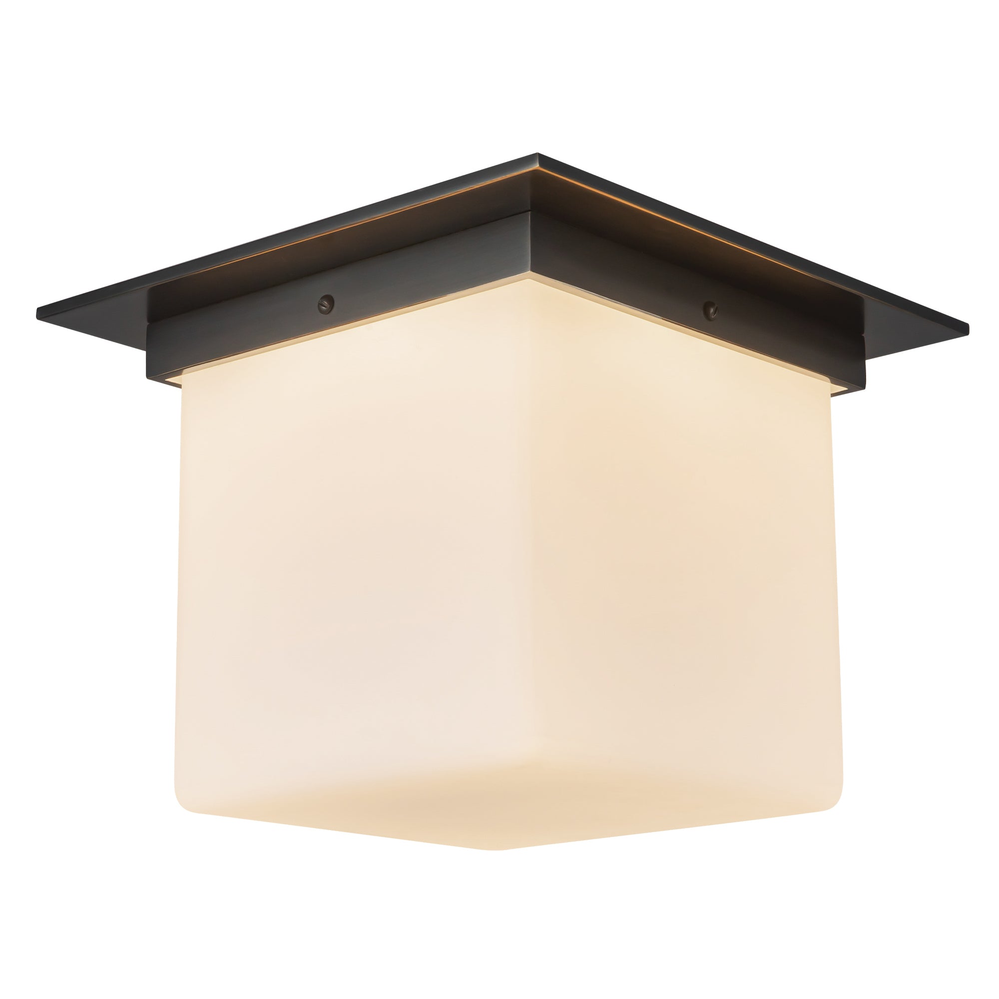 Mineral 11-in Brass Square Flush Mount