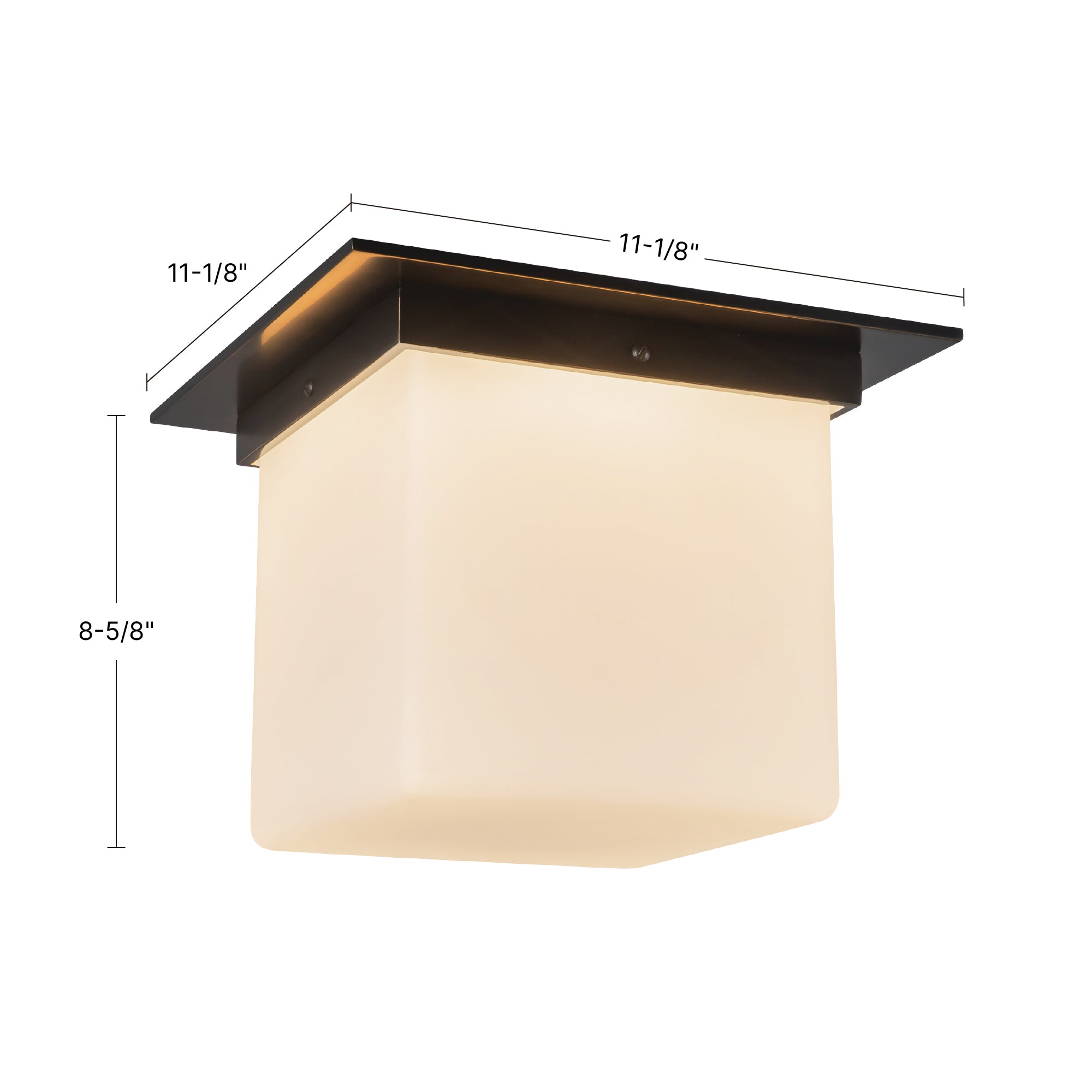 Mineral 11-in Brass Square Flush Mount