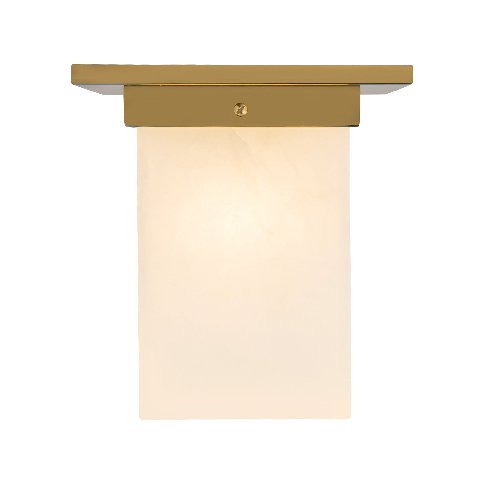Mineral 8-in Brass Alabaster Flush Mount