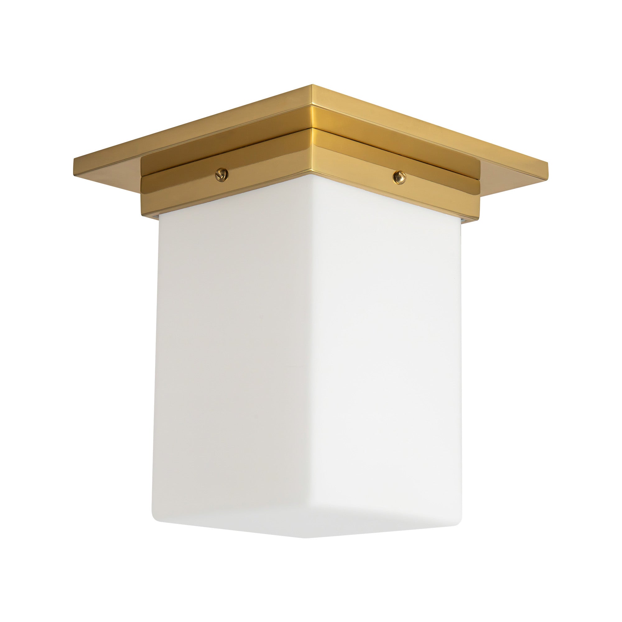 Mineral 8-in Brass Alabaster Flush Mount