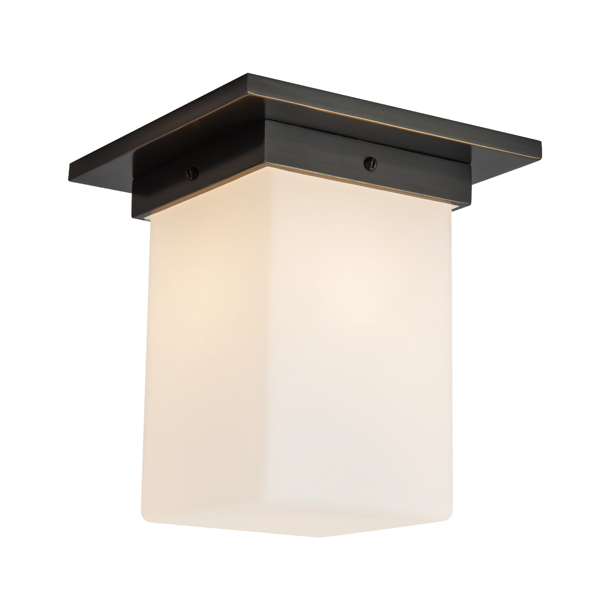 Mineral 8-in Brass Alabaster Flush Mount