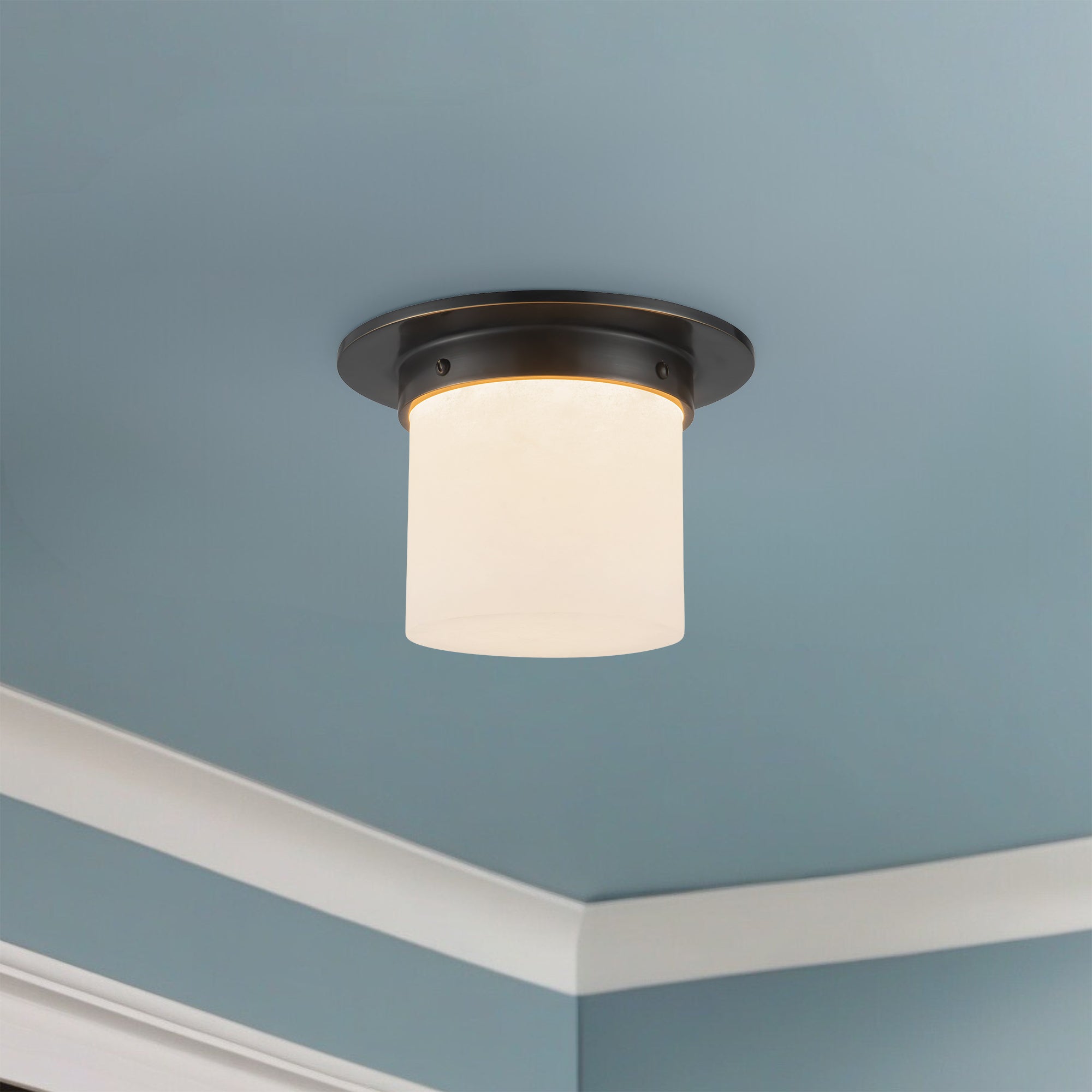 Mineral 8-in Brass Flush Mount