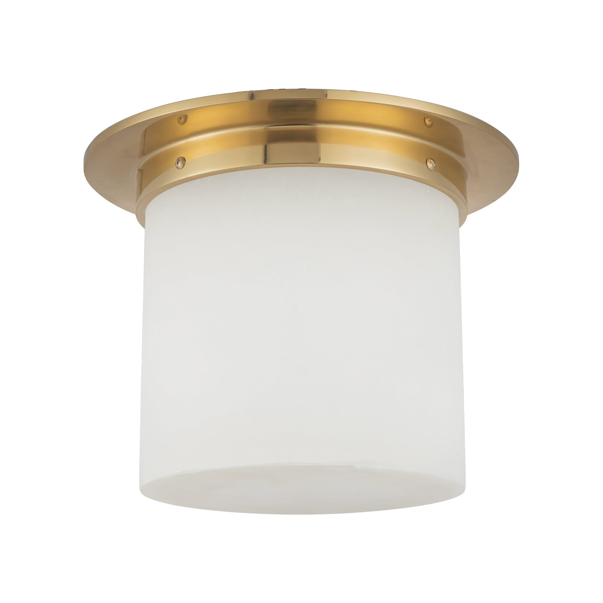 Mineral 11-in Brass Cylinder Flush Mount