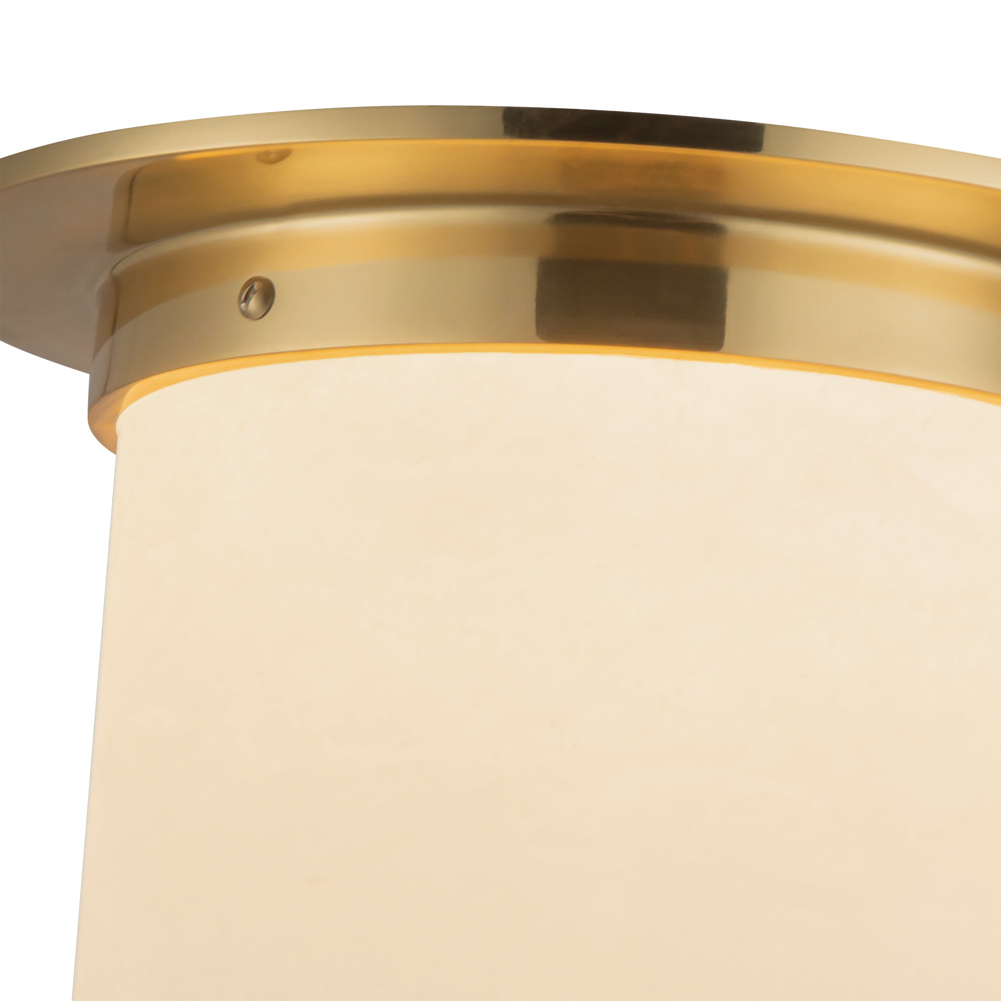 Mineral 11-in Brass Cylinder Flush Mount