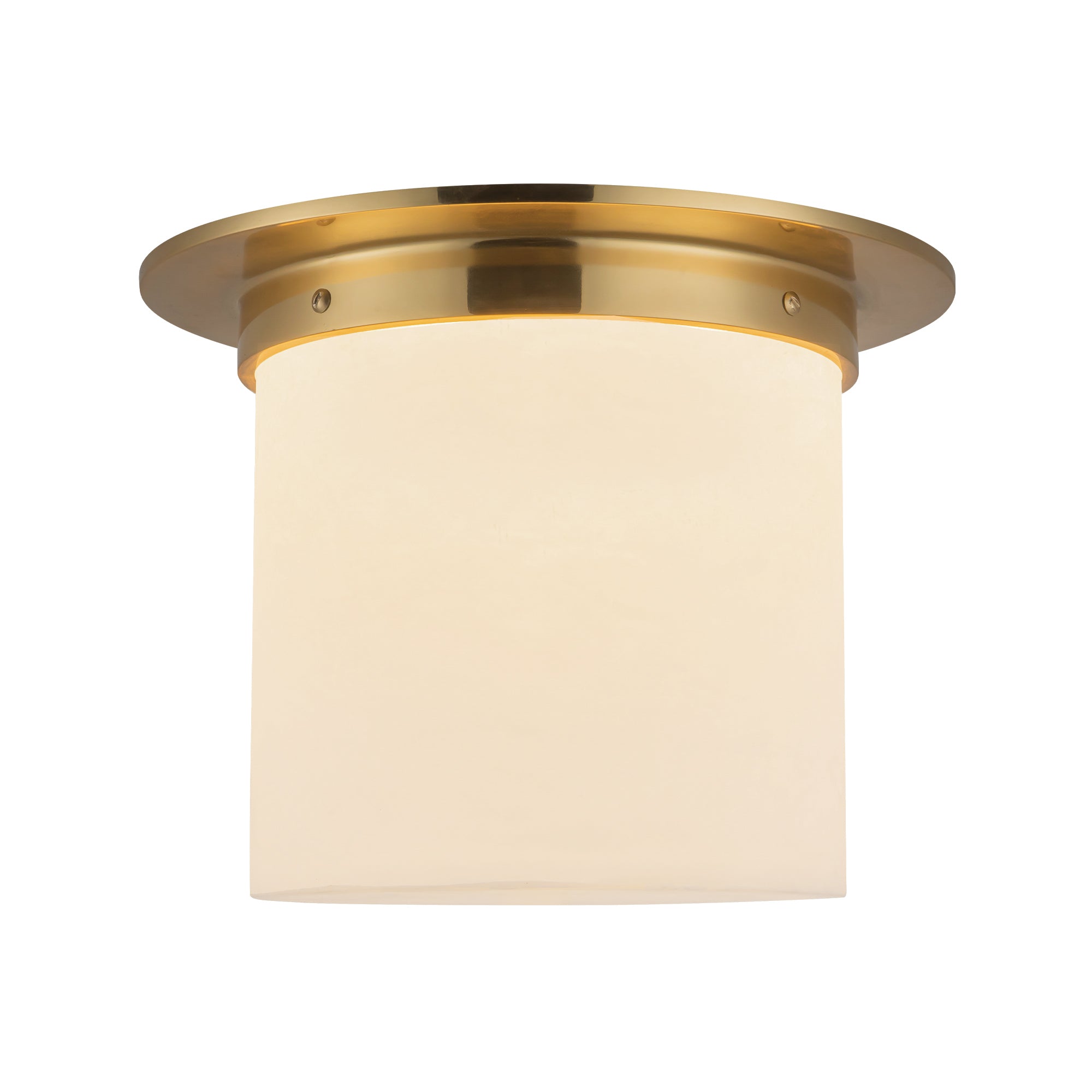 Mineral 11-in Brass Cylinder Flush Mount