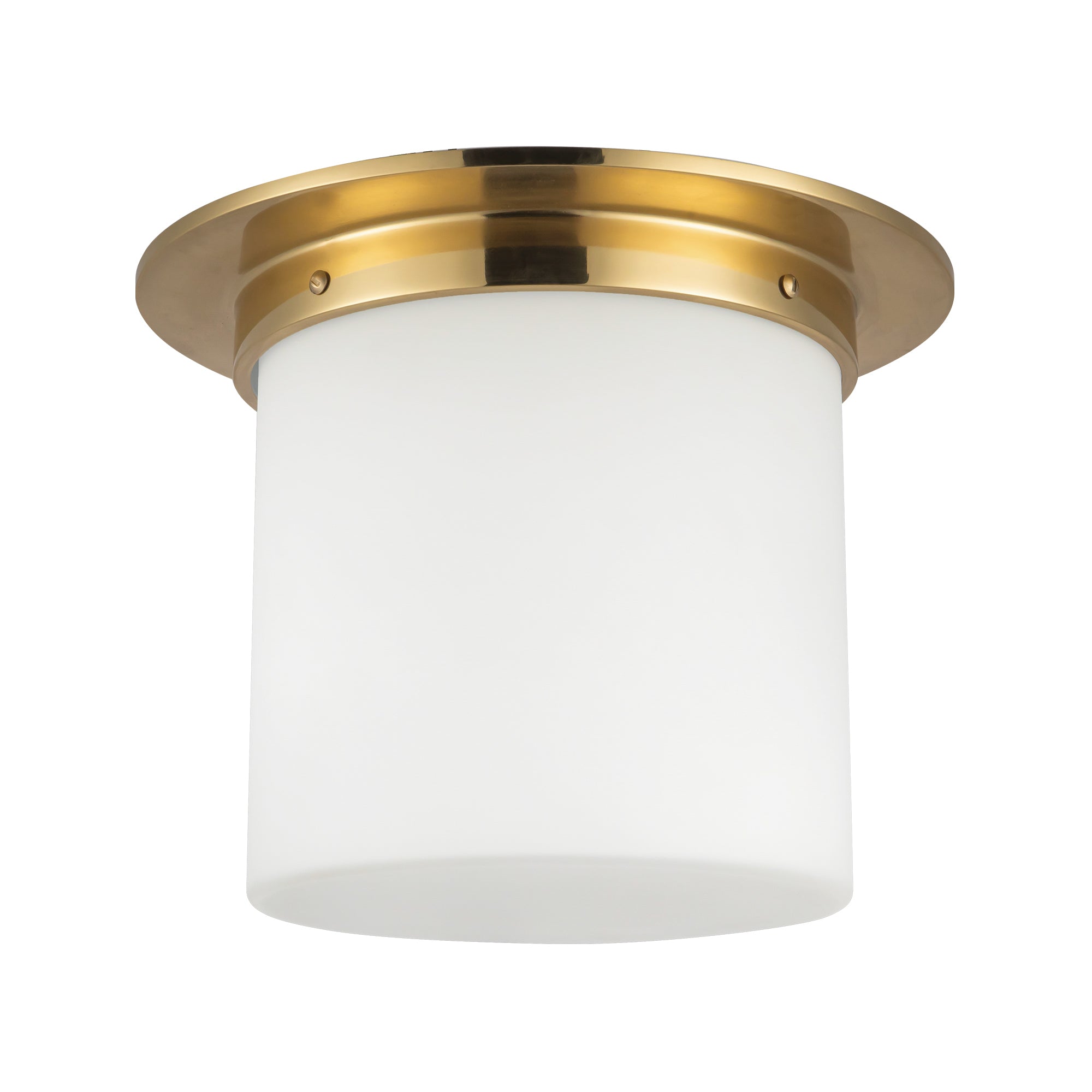 Mineral 11-in Brass Cylinder Flush Mount