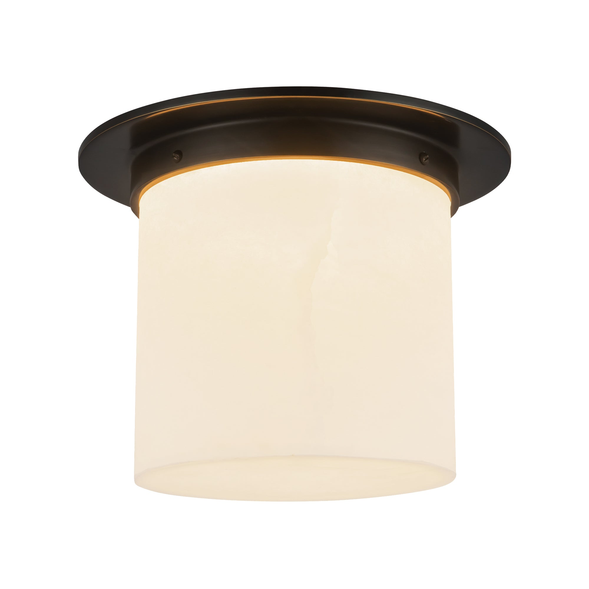 Mineral 11-in Brass Cylinder Flush Mount
