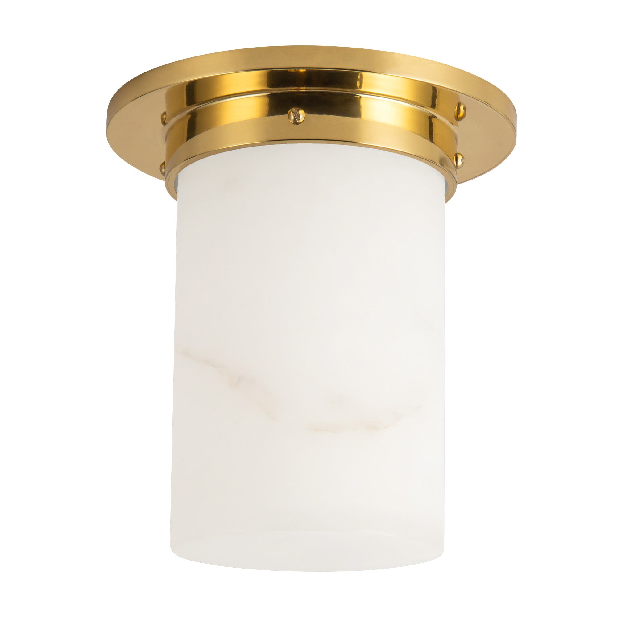 Mineral 8-in Brass Cylinder Flush Mount