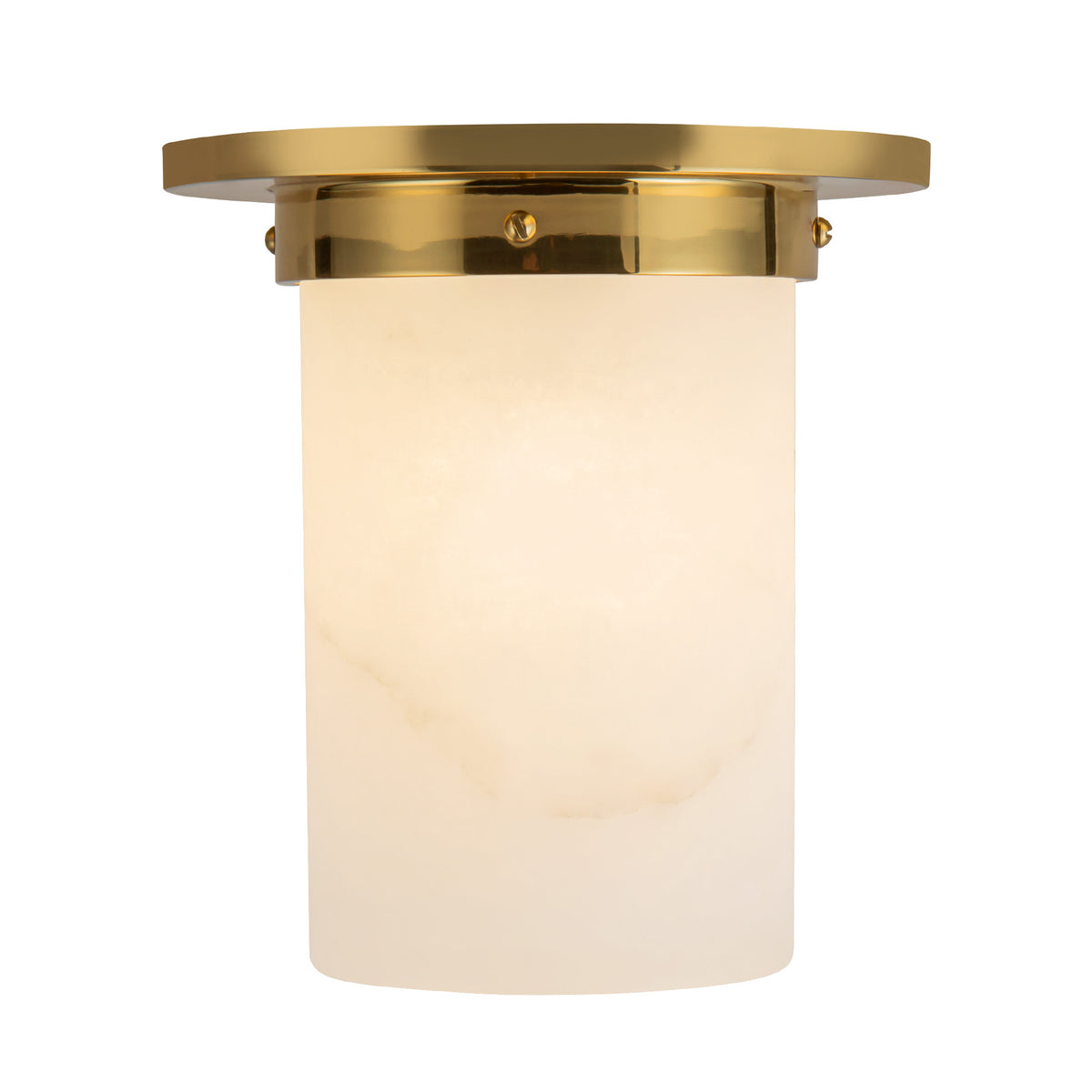 Mineral 8-in Brass Cylinder Flush Mount
