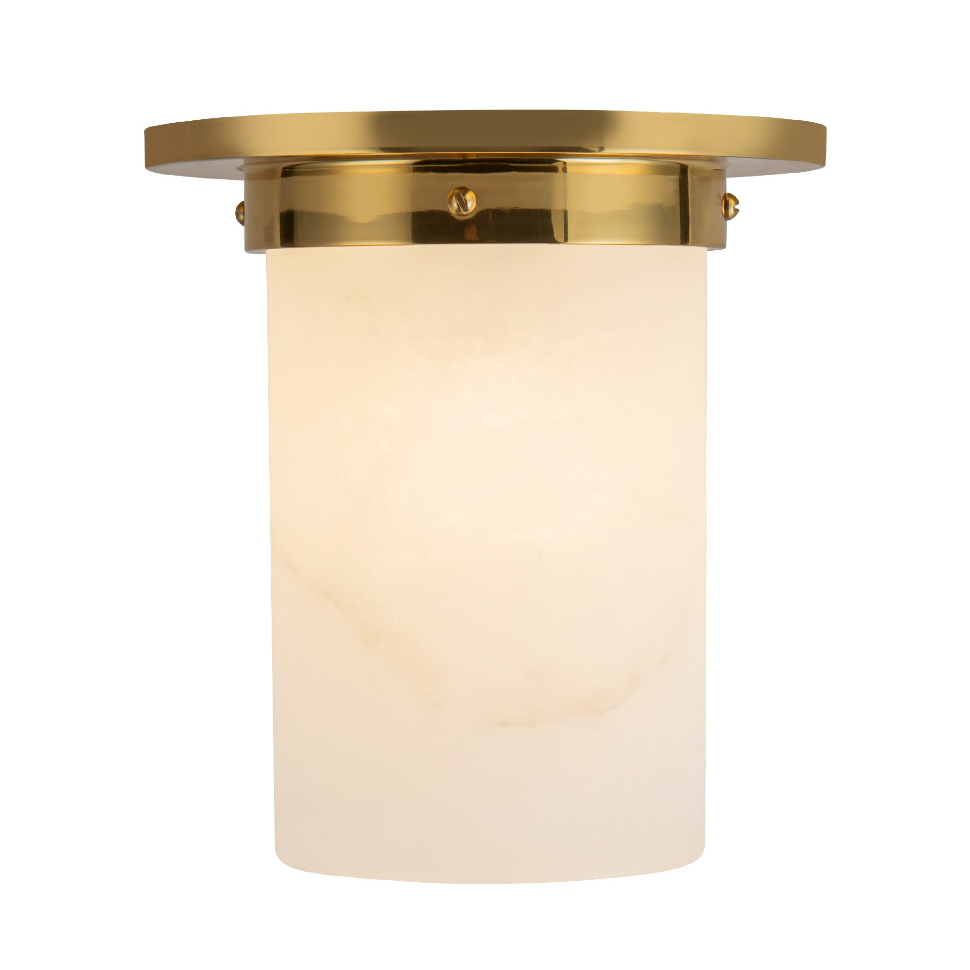 Mineral 8-in Brass Cylinder Flush Mount