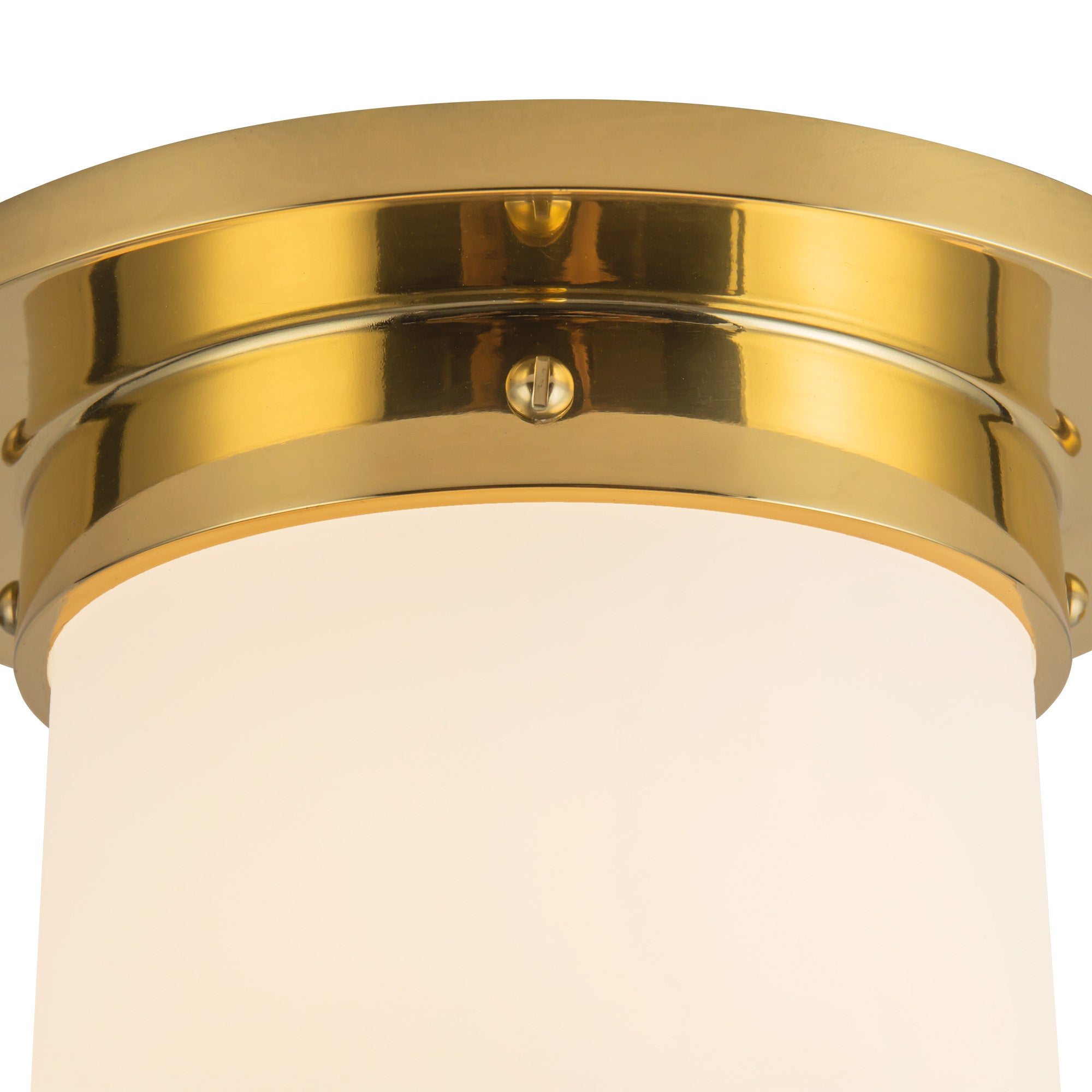 Mineral 8-in Brass Cylinder Flush Mount