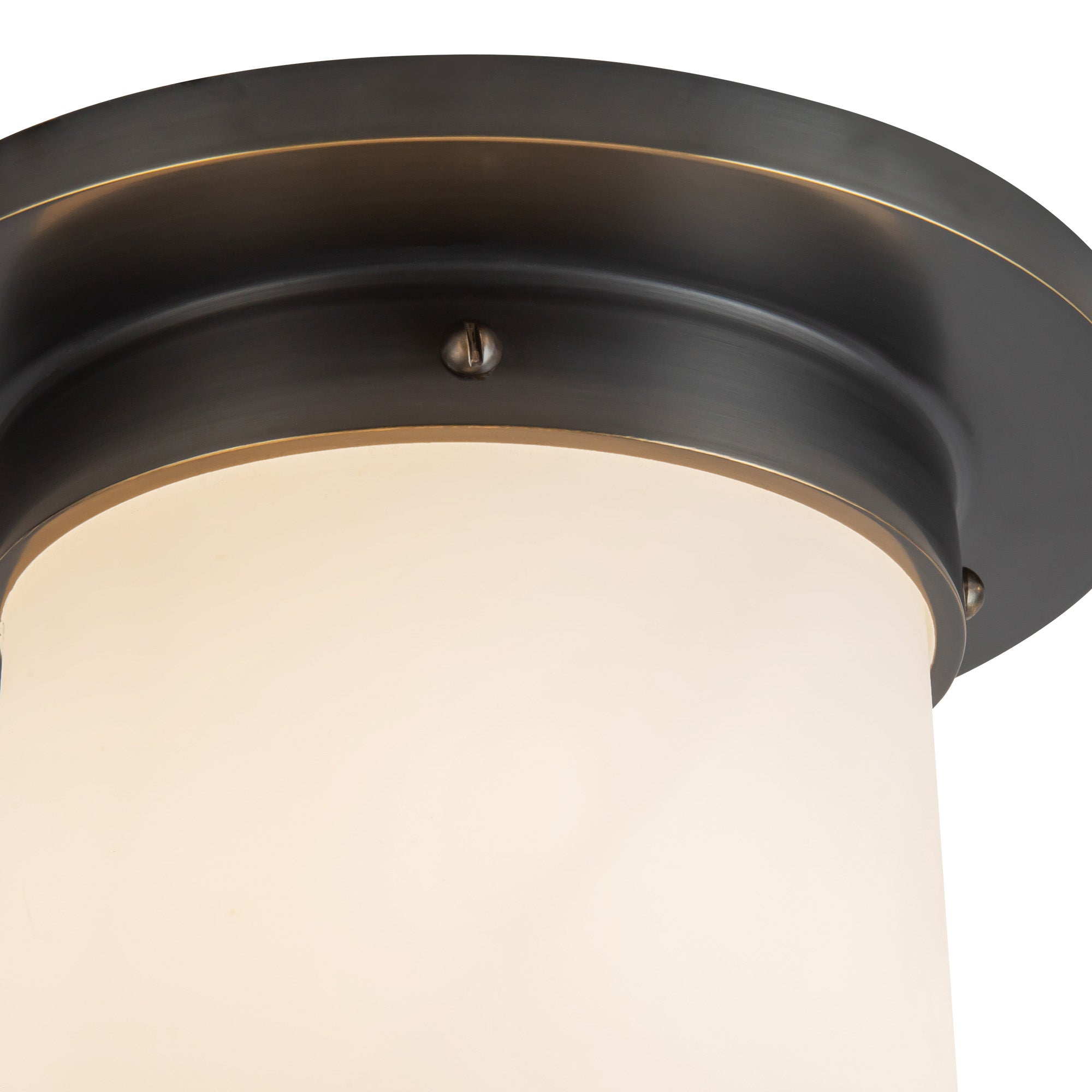 Mineral 8-in Brass Cylinder Flush Mount