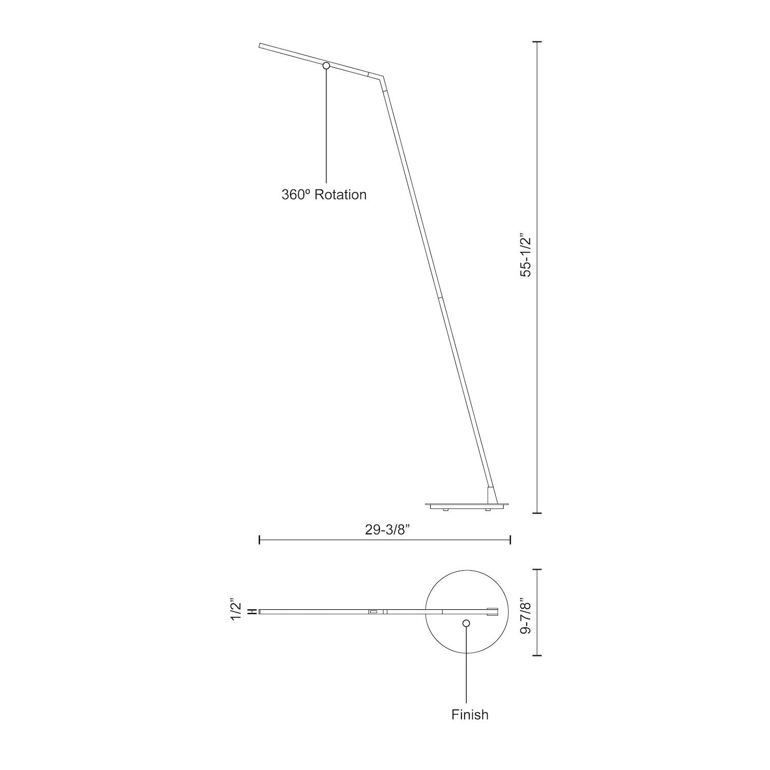 Miter 58-in Aluminum Floor Lamp