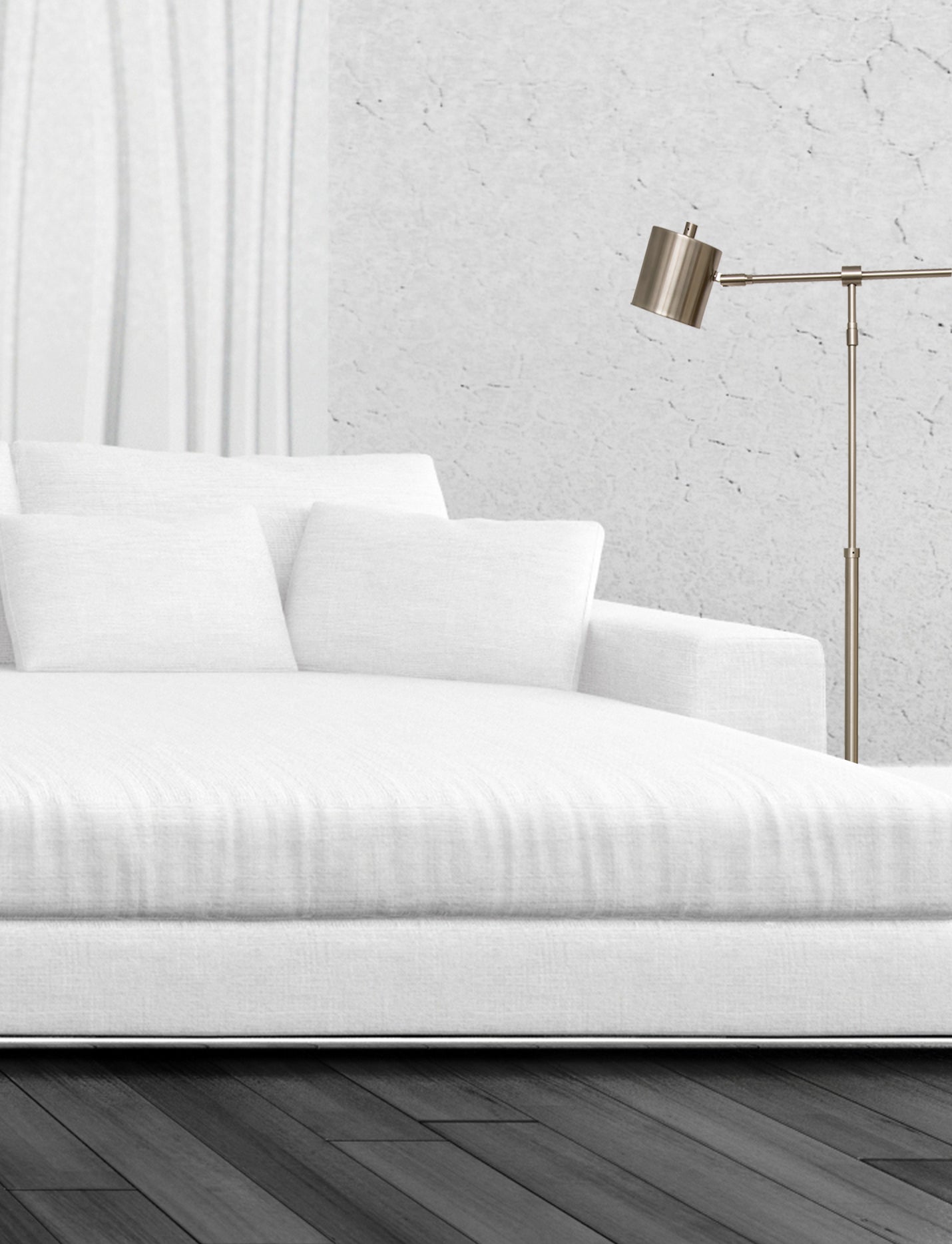 39-inch Morris Satin Nickel Floor Lamp