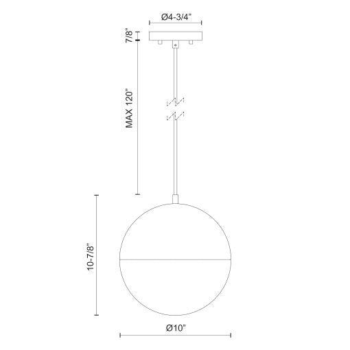 Monae 10-in Aluminum Pendant