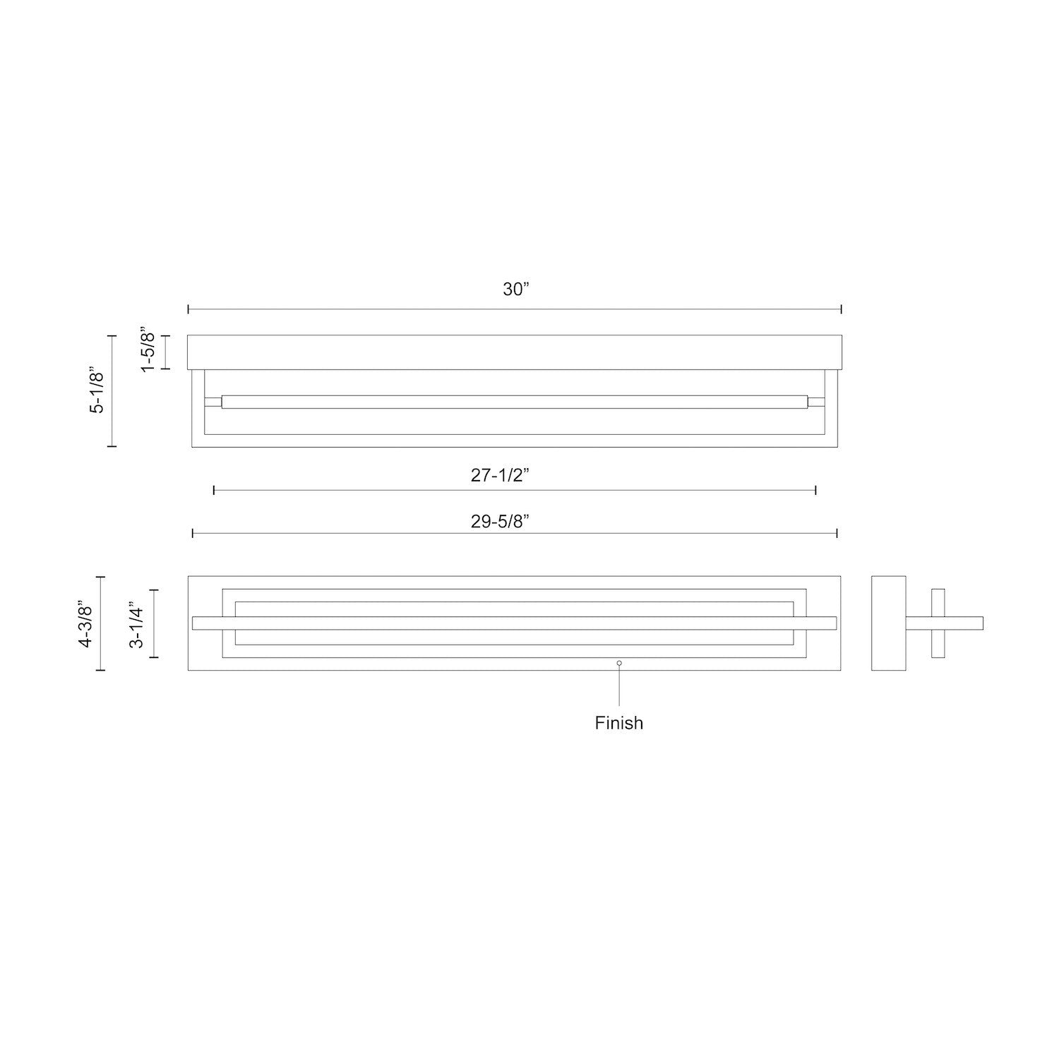 Mondrian 30-in Aluminum Semi-Flush Mount
