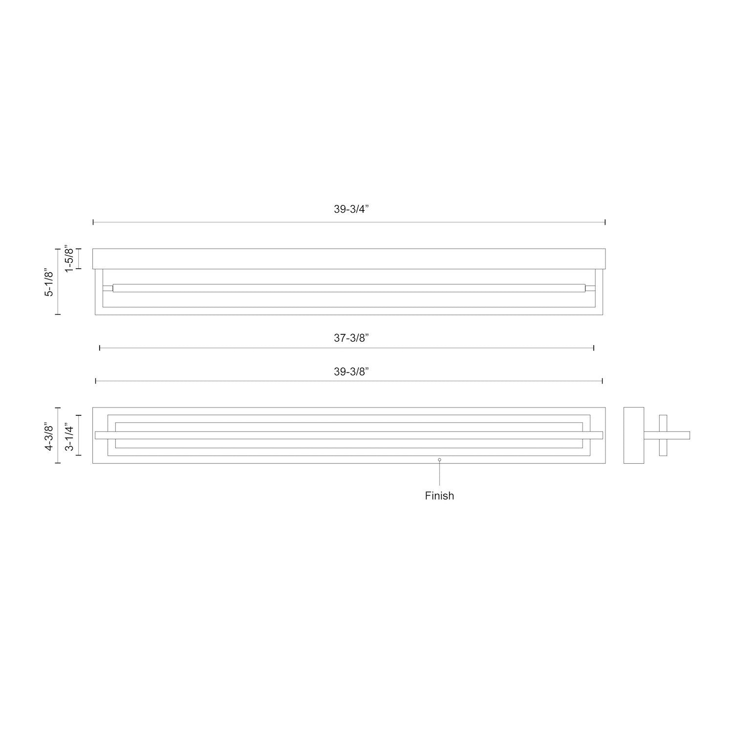 Mondrian 40-in Aluminum Semi-Flush Mount