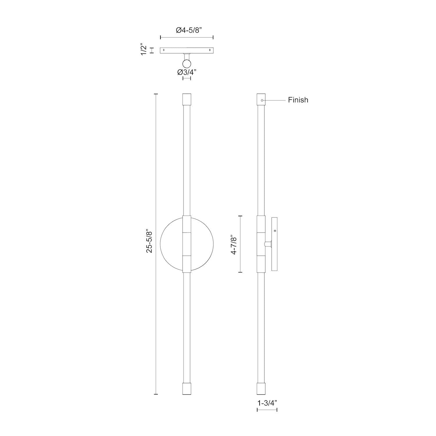 Motif 26-in Aluminum Wall Sconce