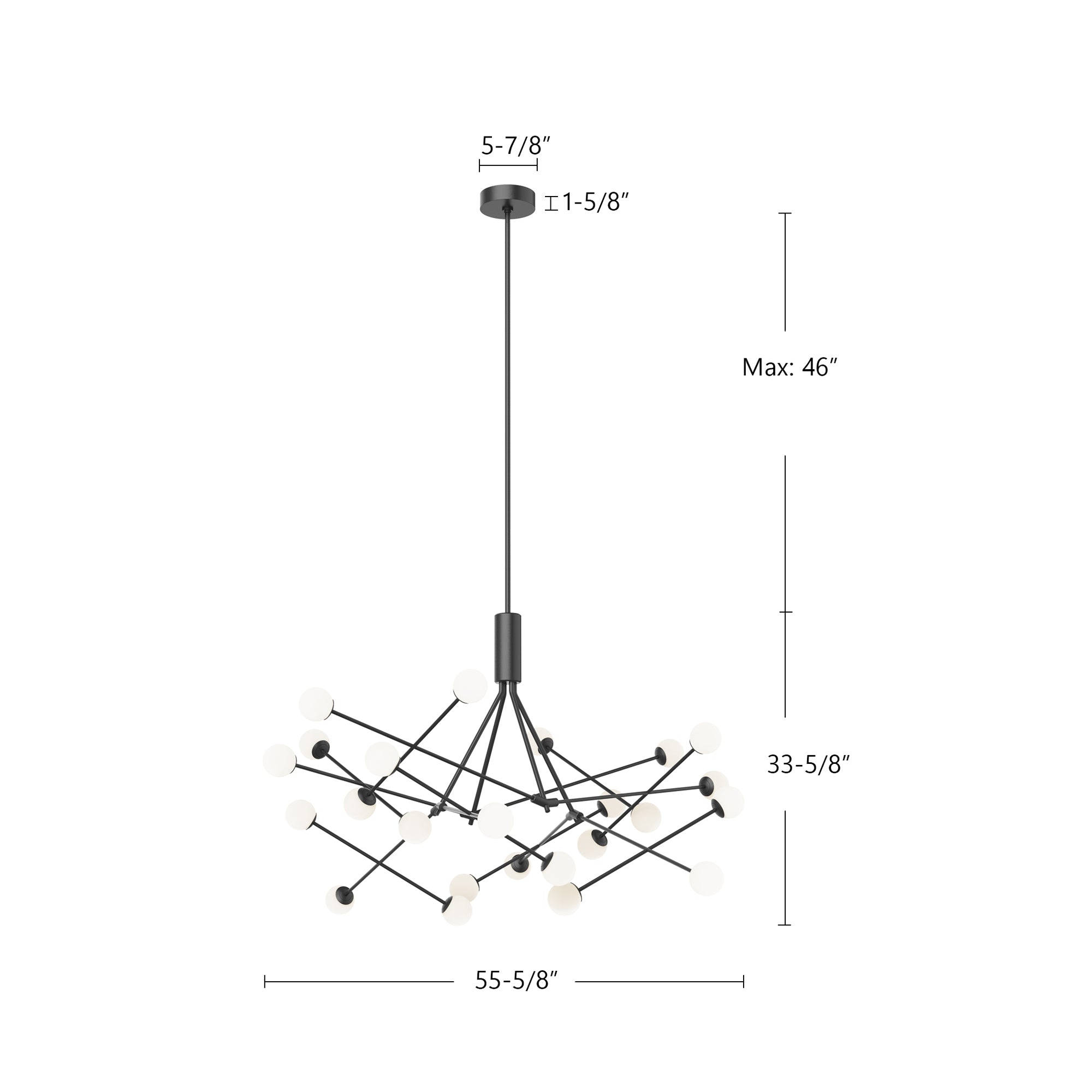 Moto 56-in Aluminum Chandelier