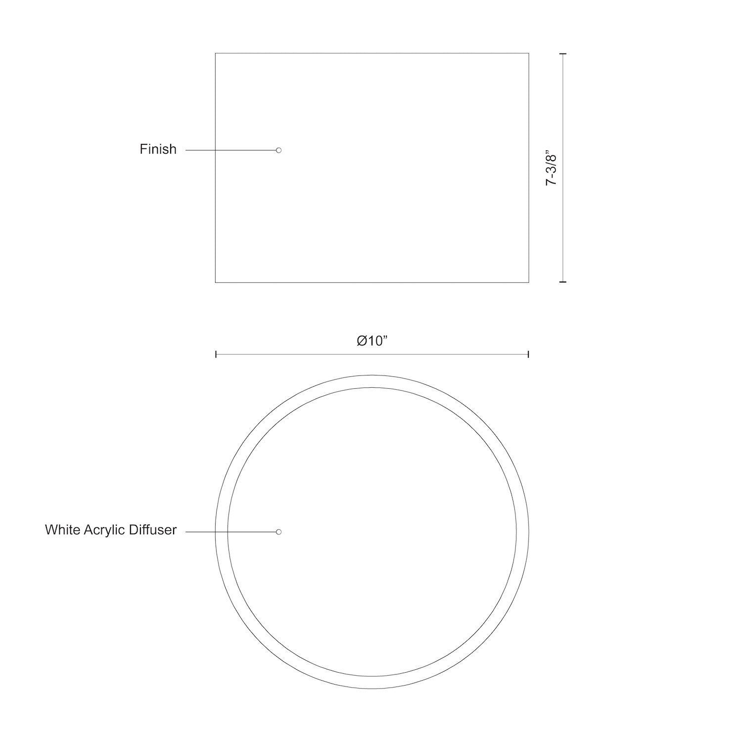 Mousinni 10-in Steel Flush Mount