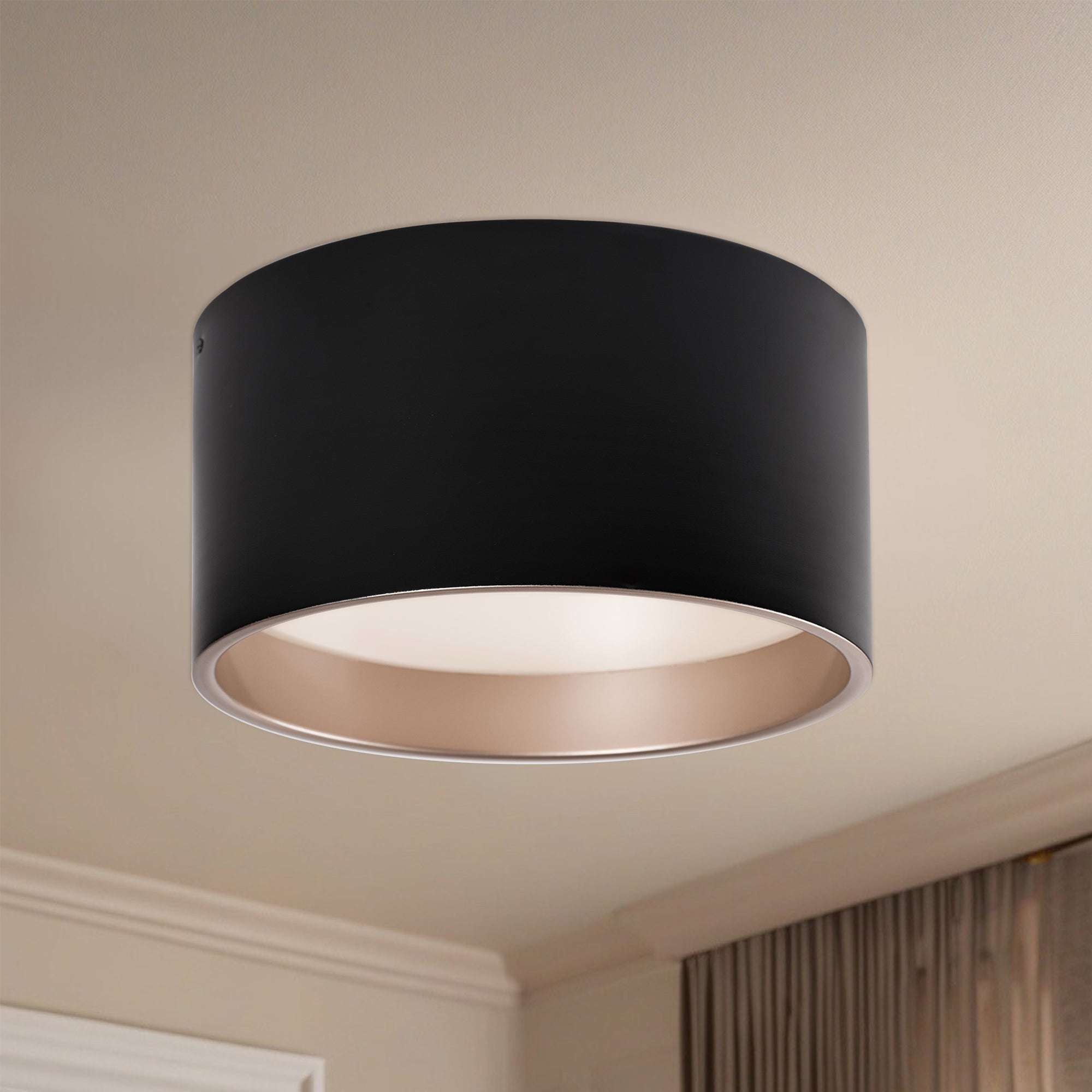 Mousinni 14-in Steel Flush Mount