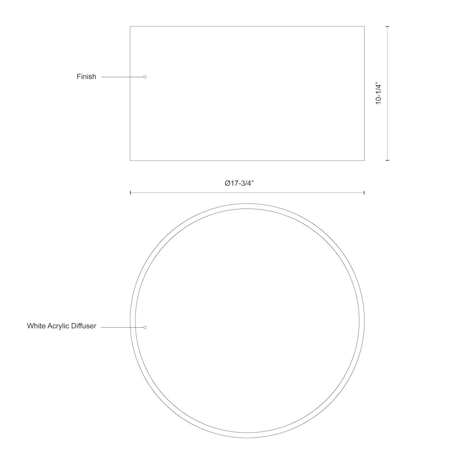 Mousinni 18-in Steel Flush Mount
