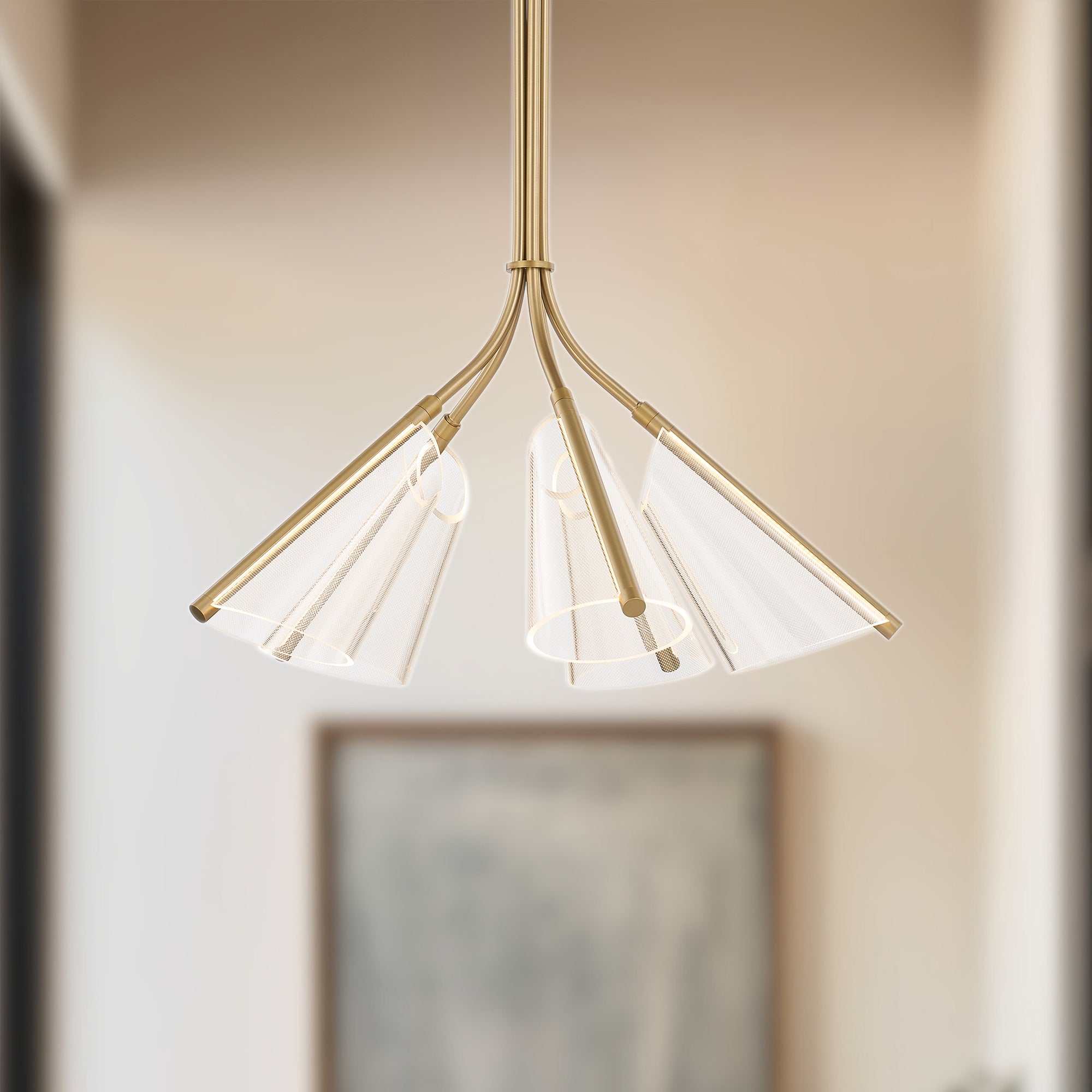 Mulberry 28-in Aluminum Chandelier