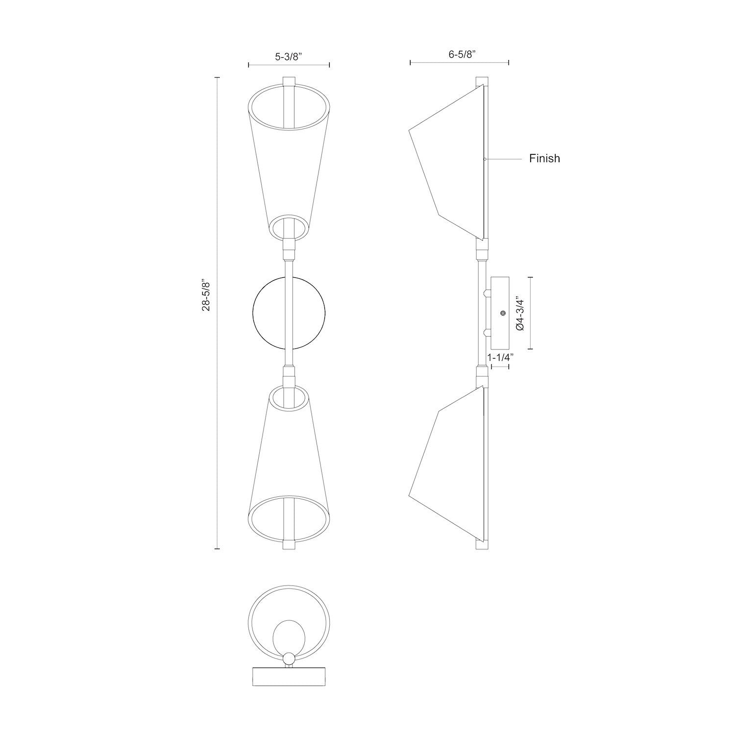 Mulberry 29-in Aluminum Acrylic Wall Sconce