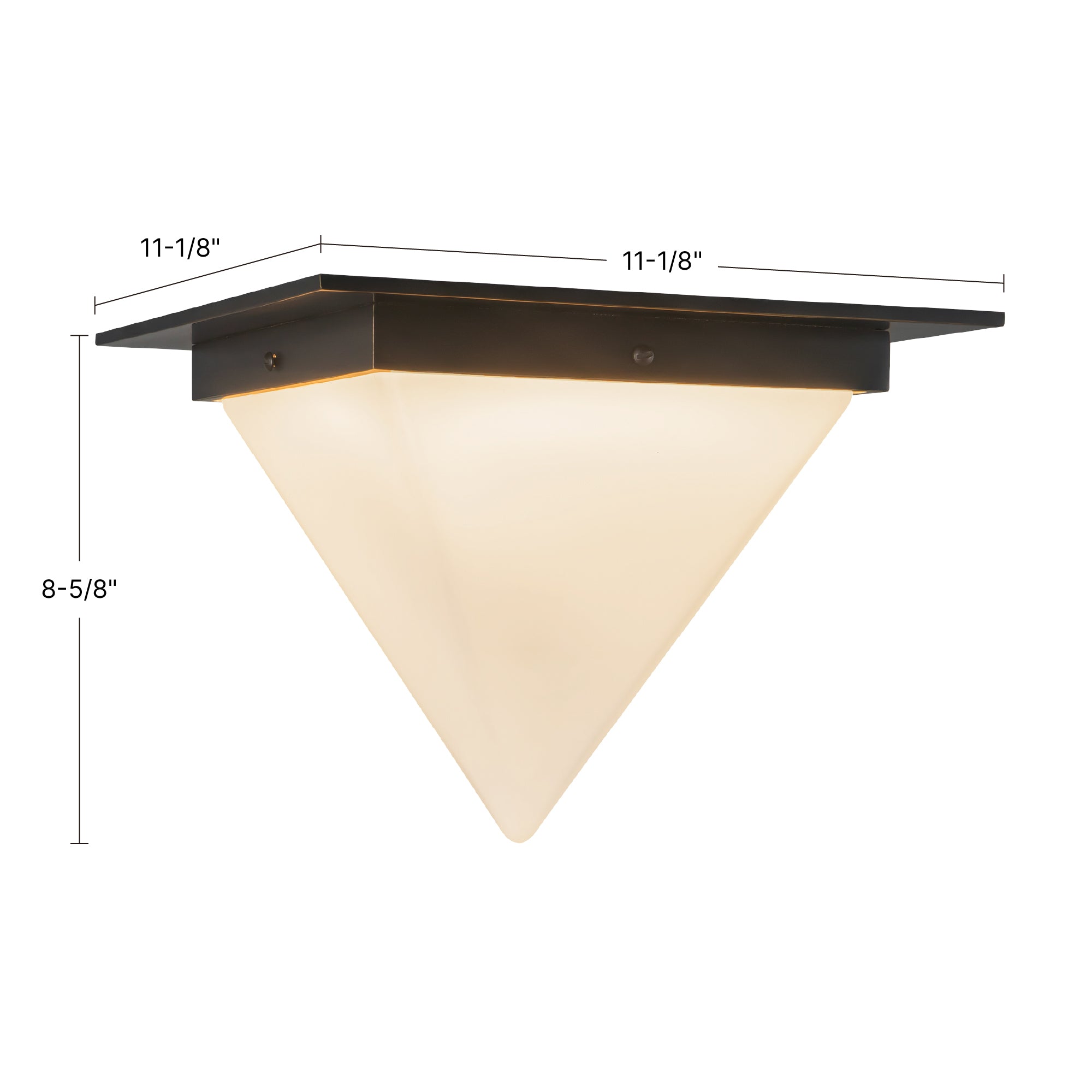 Mineral 11-in Brass Triangular Flush Mount