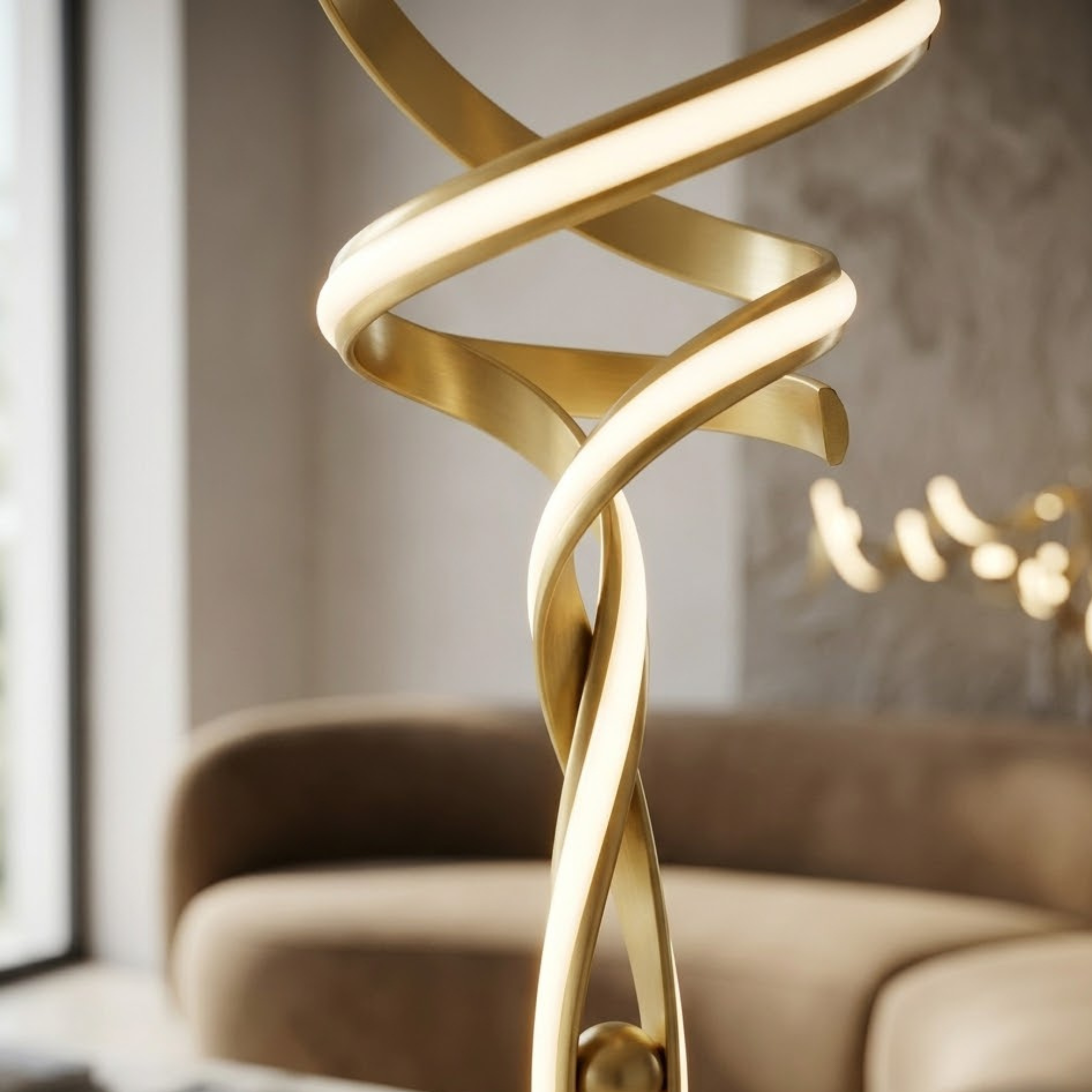 Munich LED Sandy Gold 63" Dimmable Floor Lamp