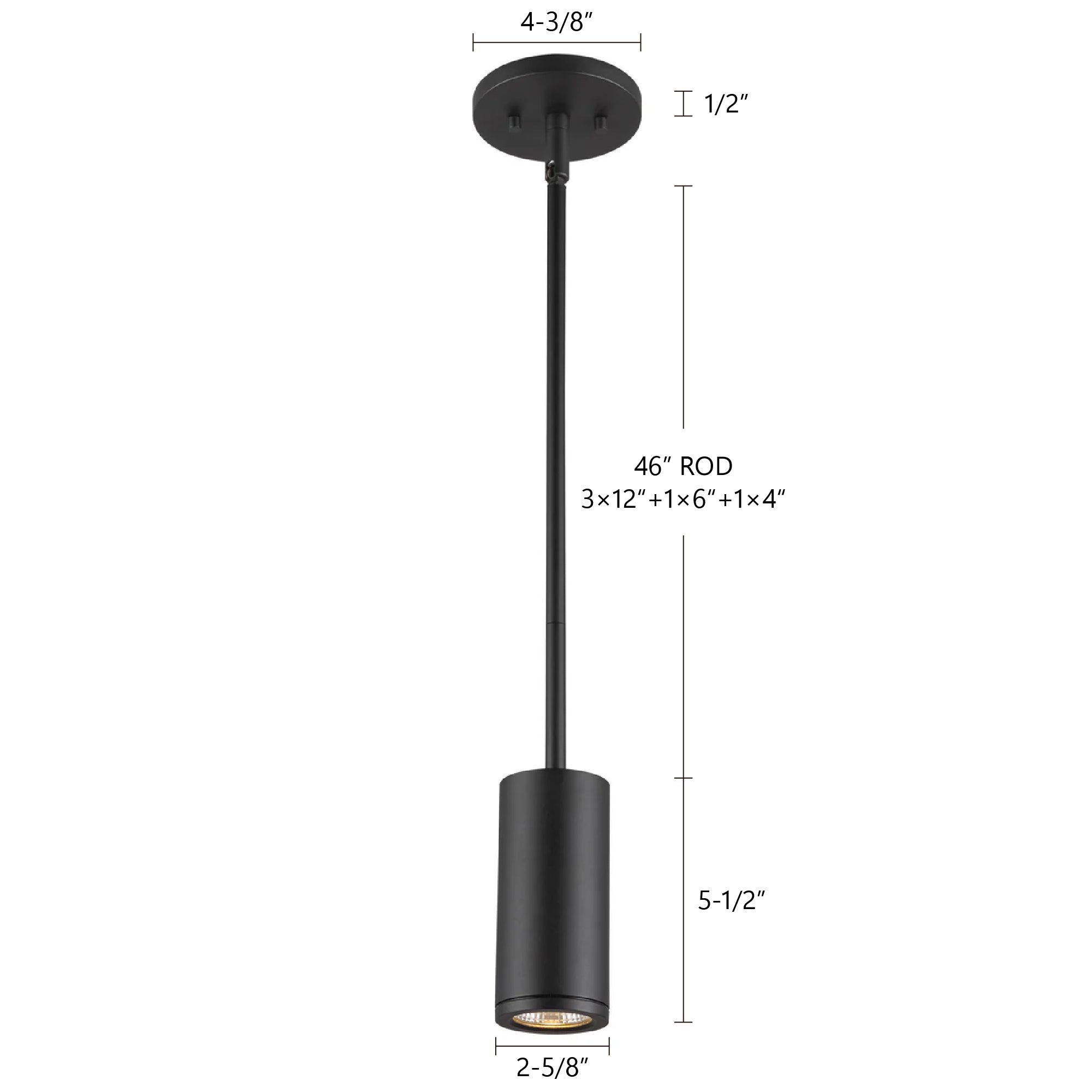 Nordic 5-in Slim Wet-Rated Outdoor Cylinder Pendant (2-in Dia.)