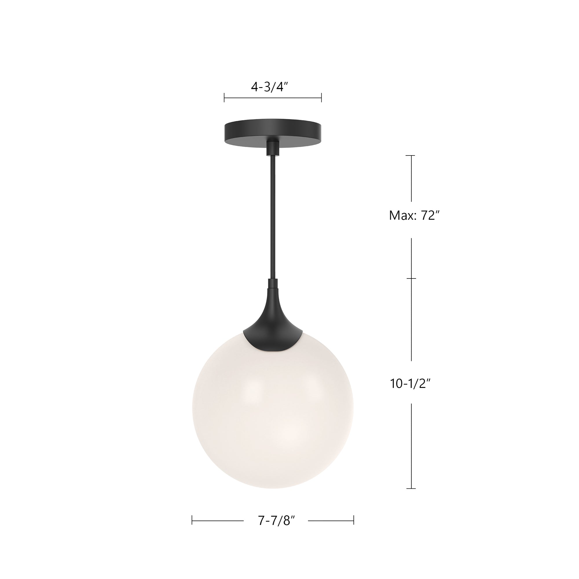 Nouveau 8-in Steel Pendant