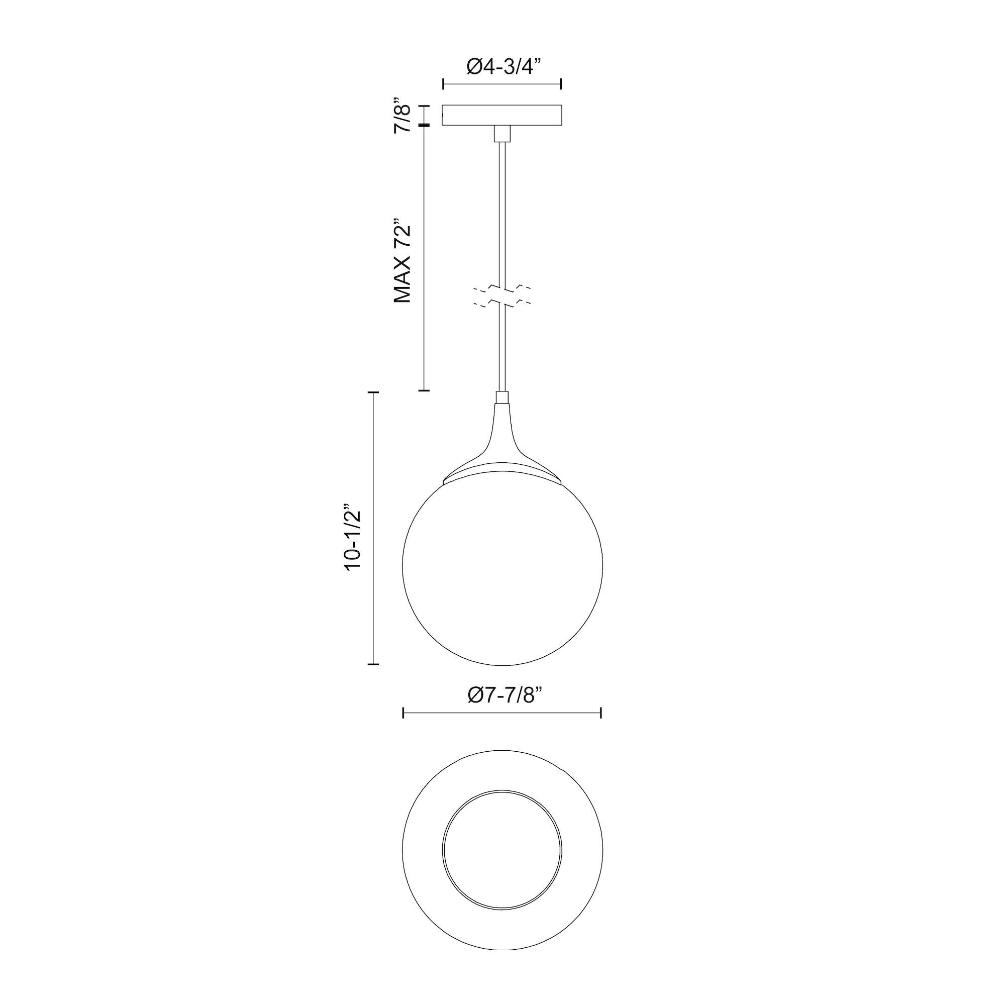 Nouveau 8-in Steel Pendant