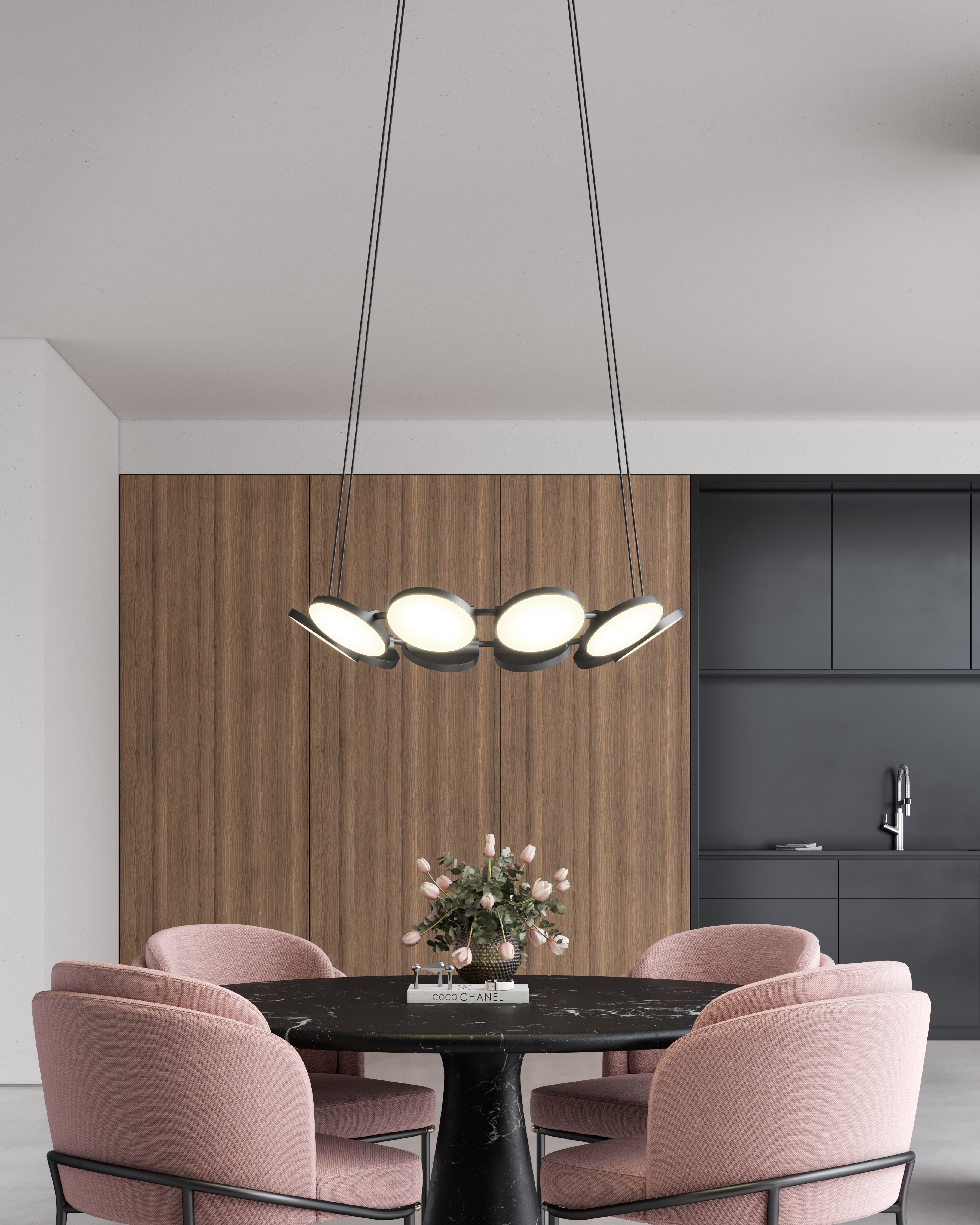 Novel 25-in Aluminum Chandelier