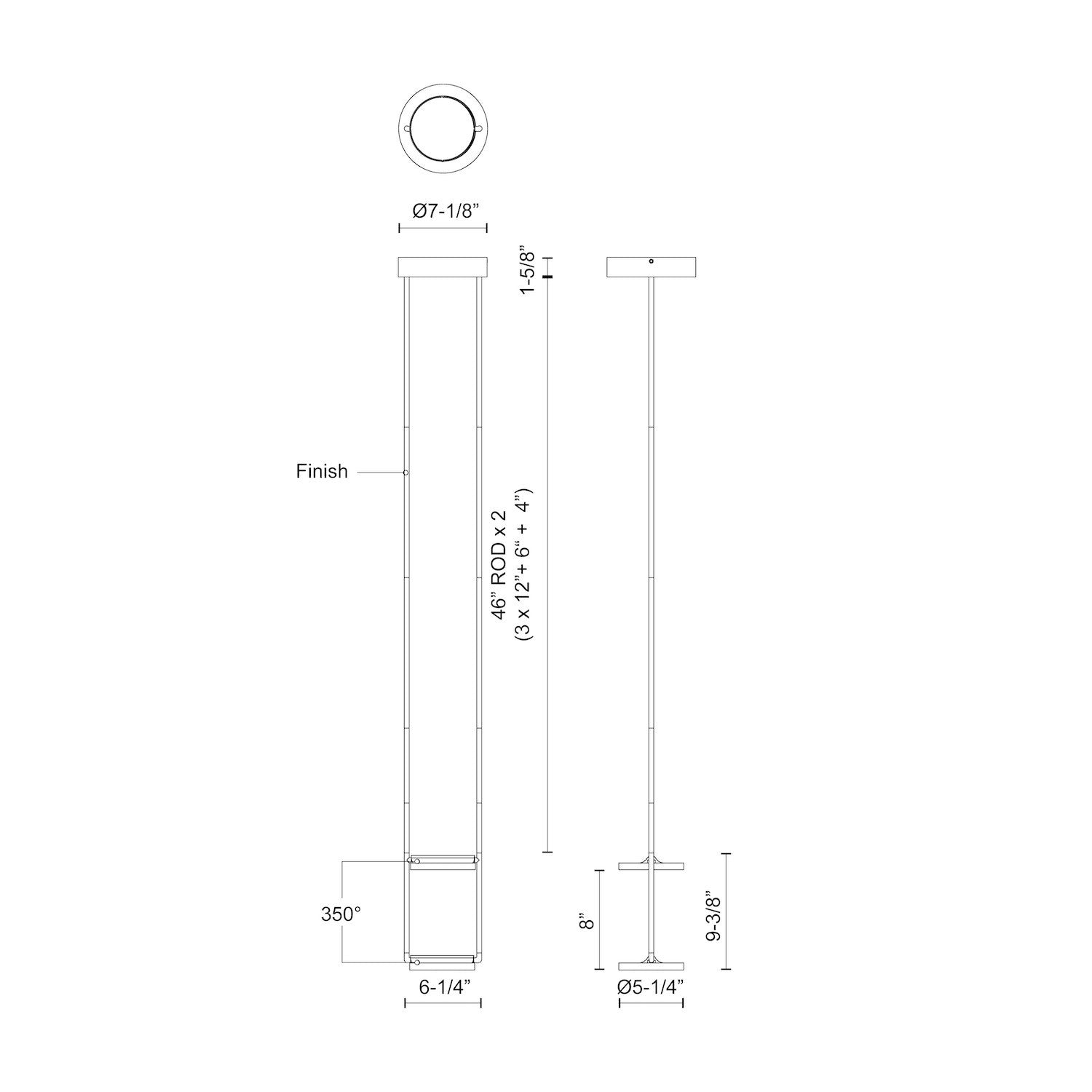 Novel 8-in Aluminum Pendant